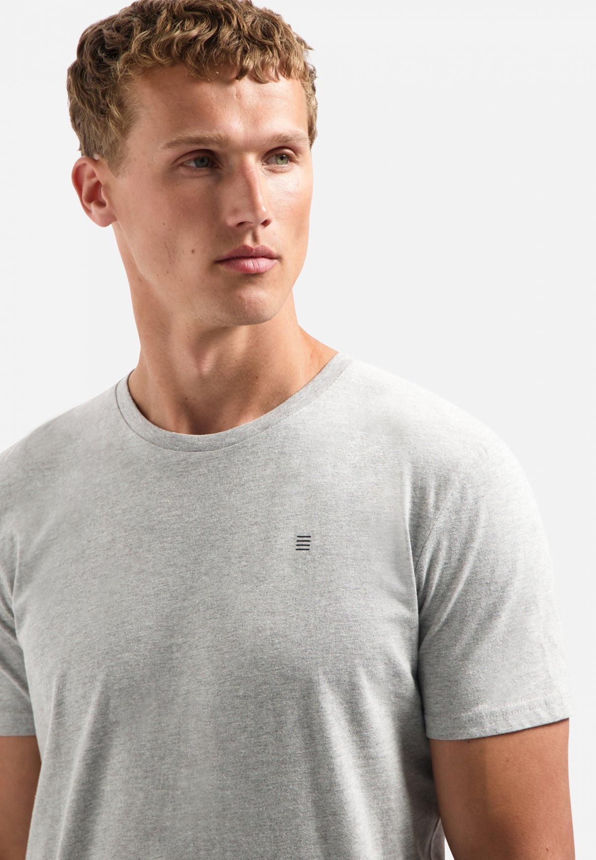 Crewneck T-shirt | Grey Melange