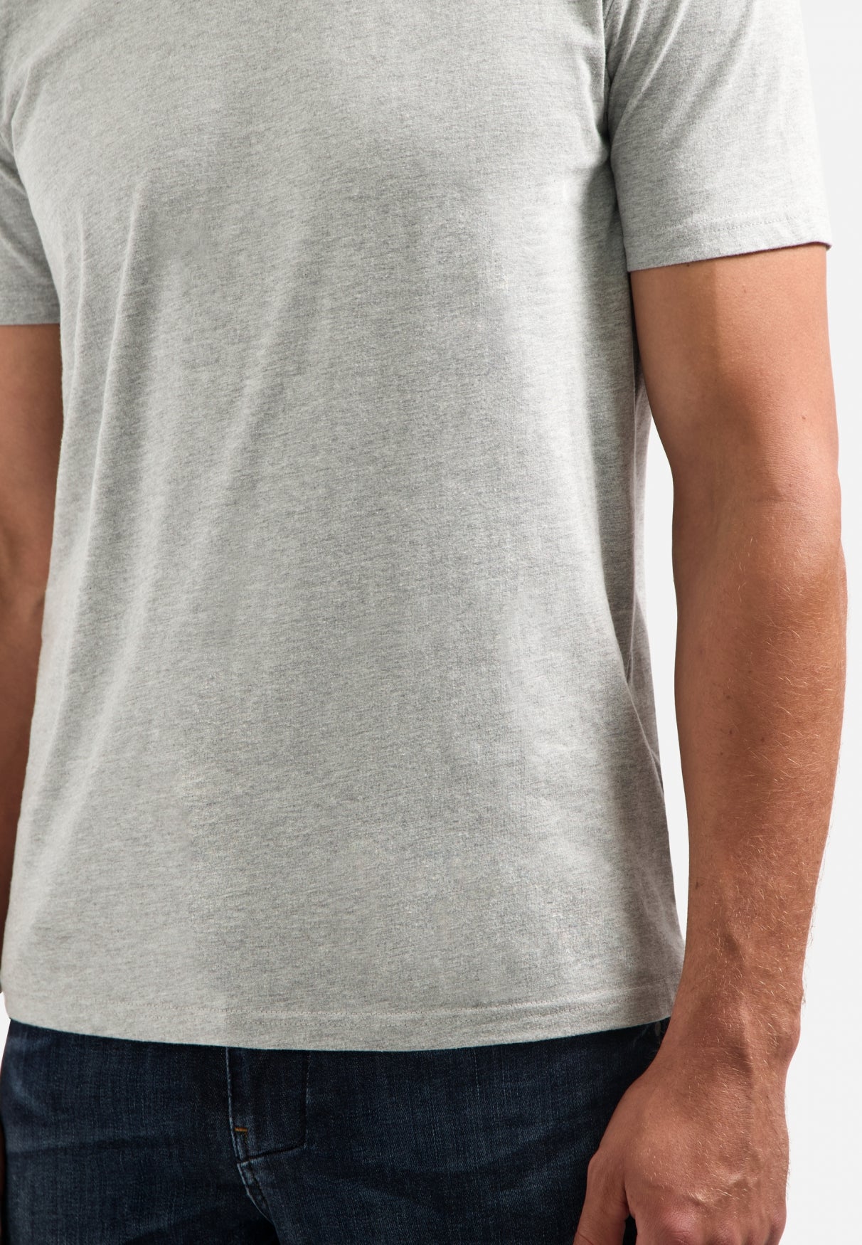Crewneck T-shirt | Grey Melange