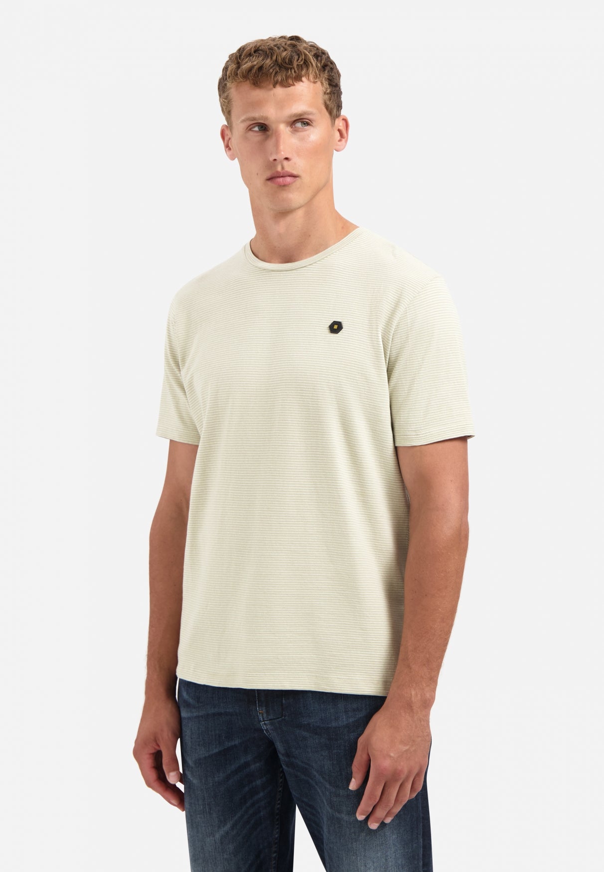 T-shirt rayé chiné | Light Moss