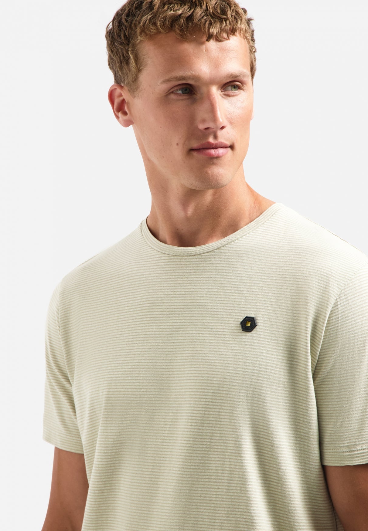 T-shirt rayé chiné | Light Moss