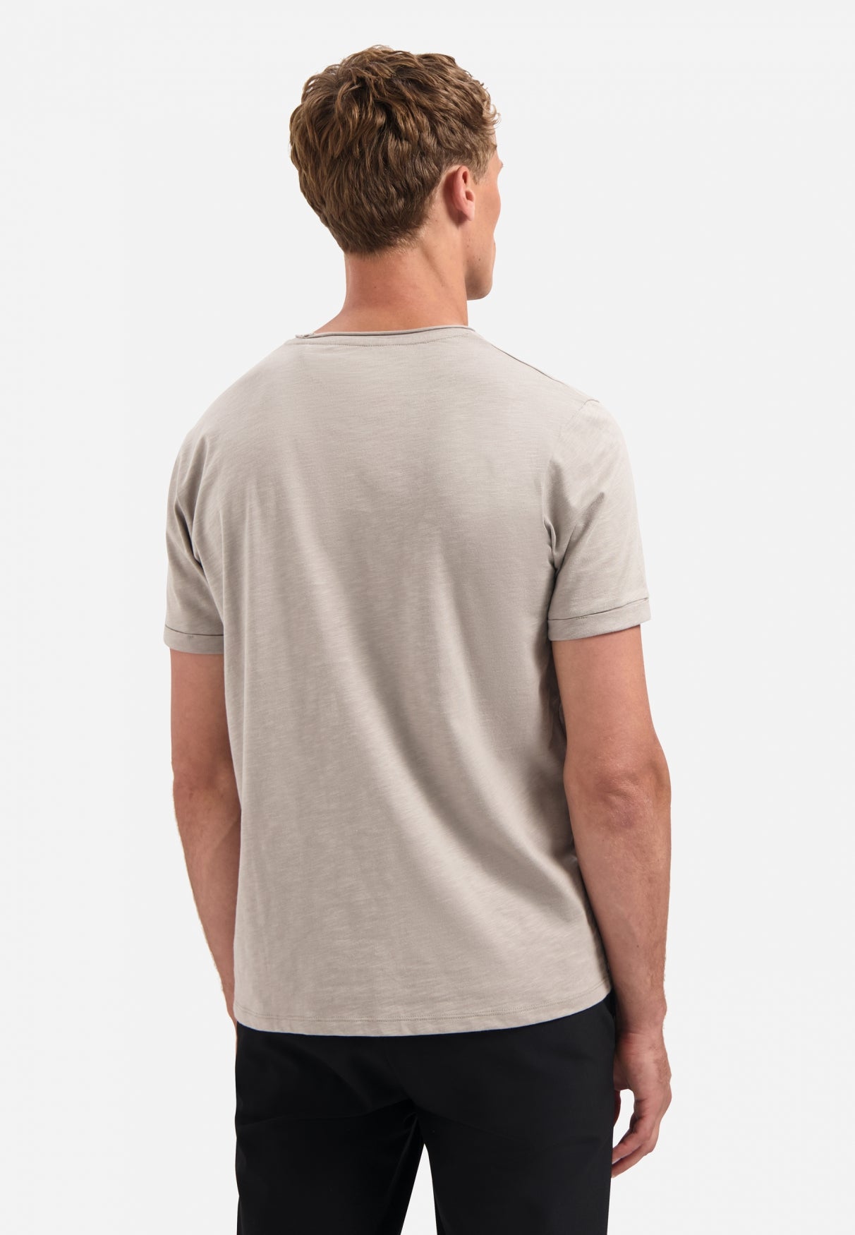 T-shirt slub col rond | Clay