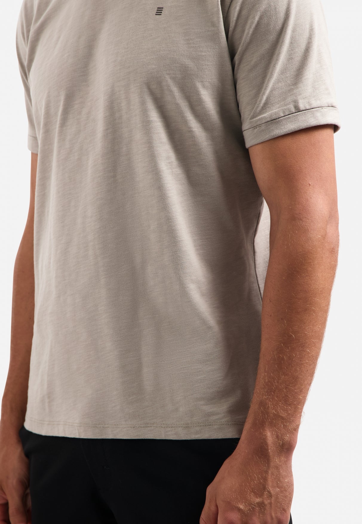 T-shirt slub col rond | Clay