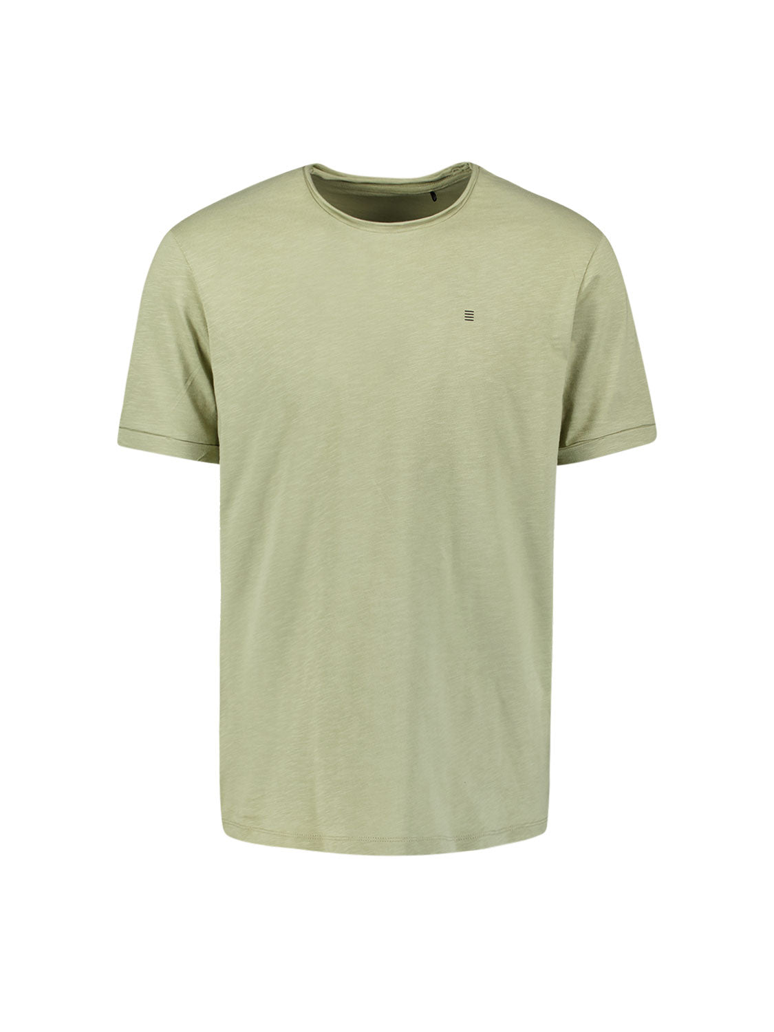 T-shirt slub col rond | Light Moss