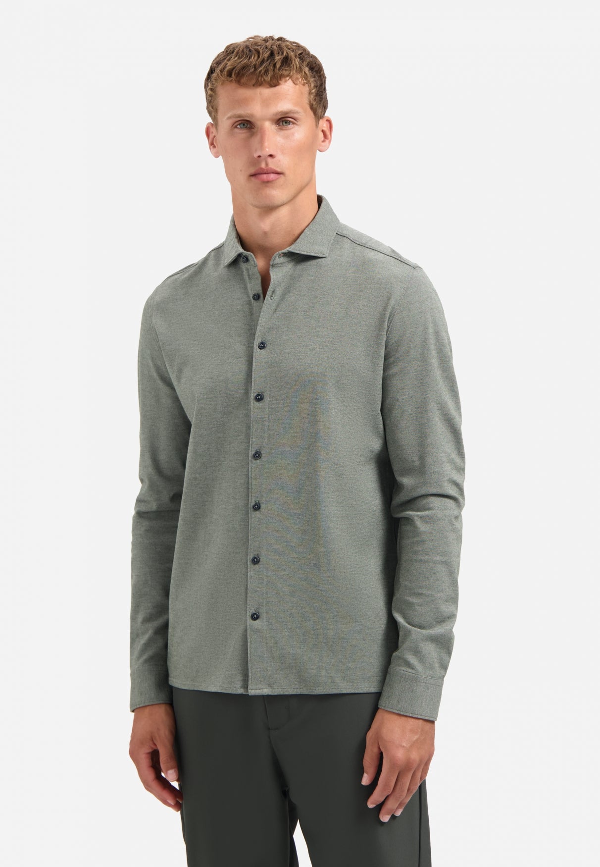 Chemise en jersey chiné | Dark Green