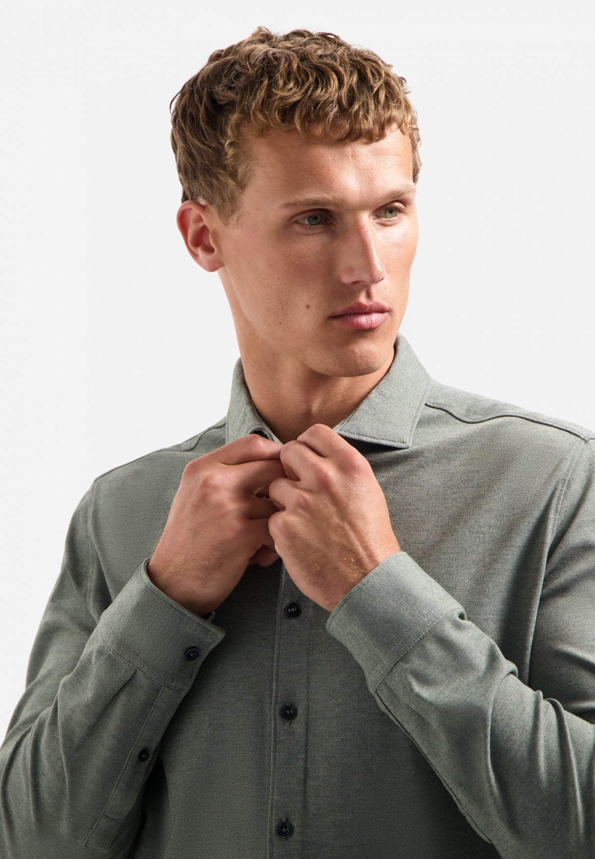 Chemise en jersey chiné | Dark Green