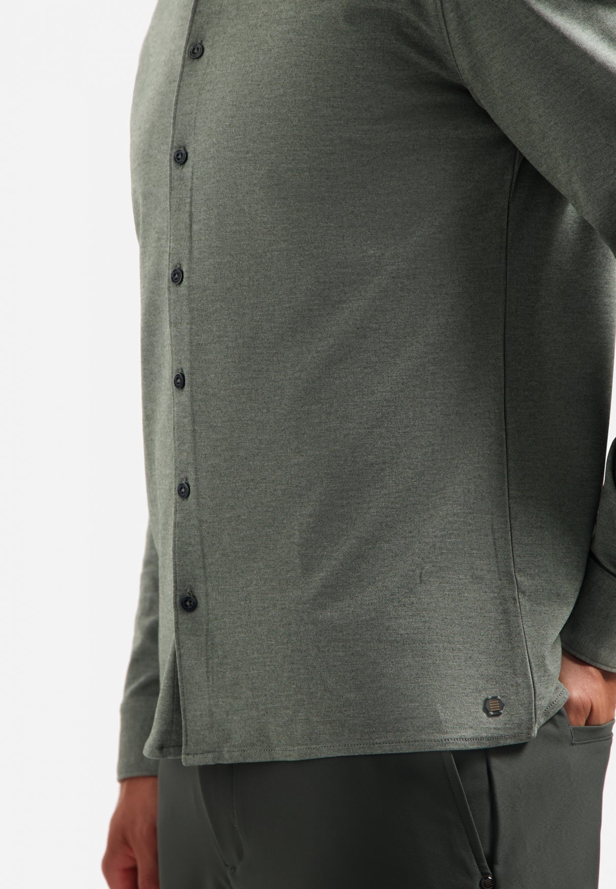 Chemise en jersey chiné | Dark Green