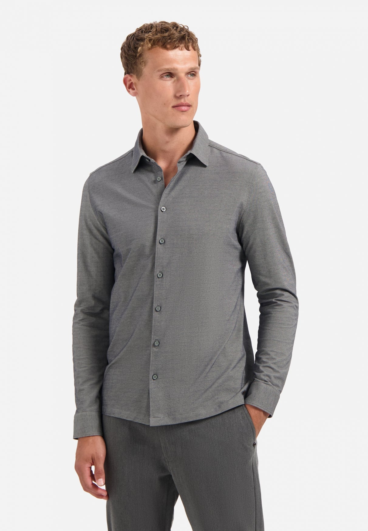 Chemise en jersey chiné | Dark Grey