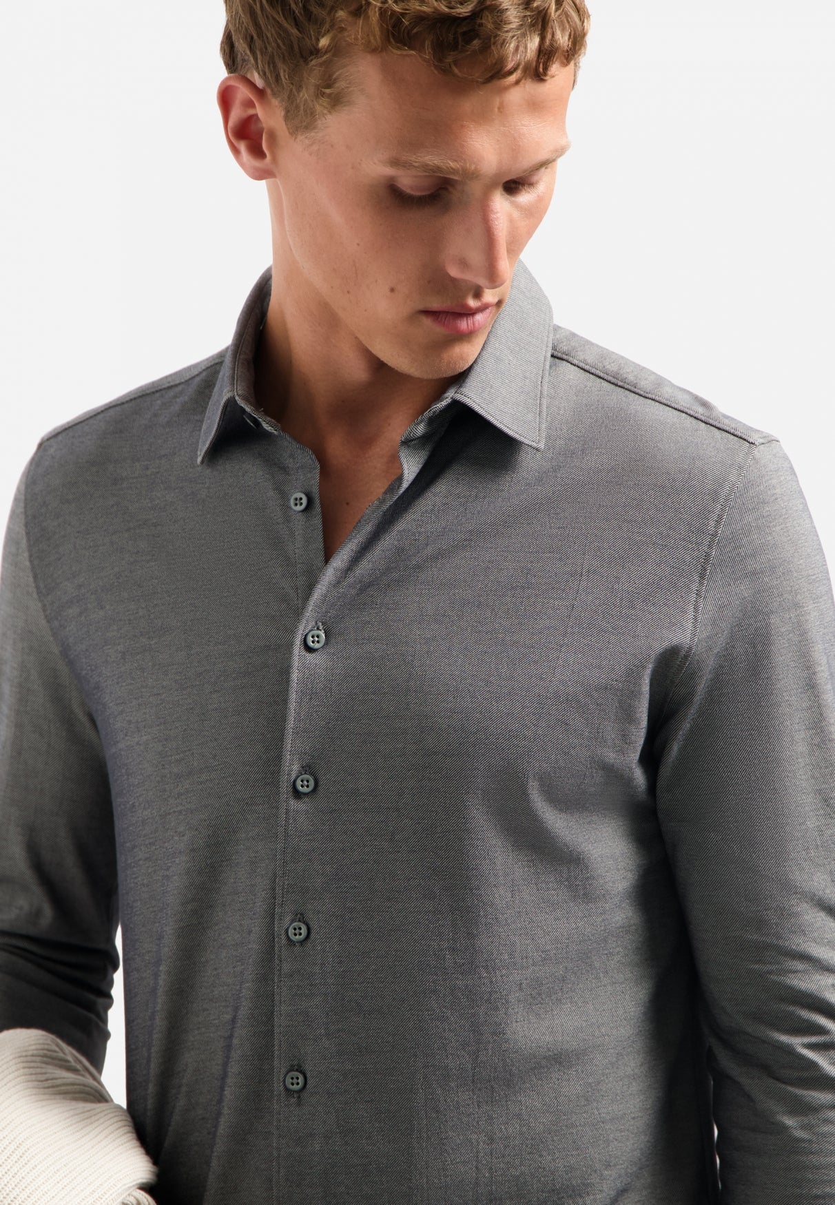 Chemise en jersey chiné | Dark Grey