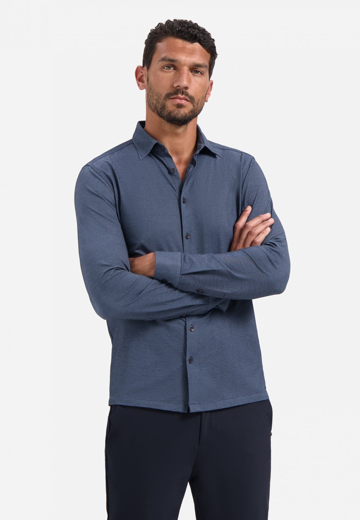 Chemise en jersey chiné | Washed Blue