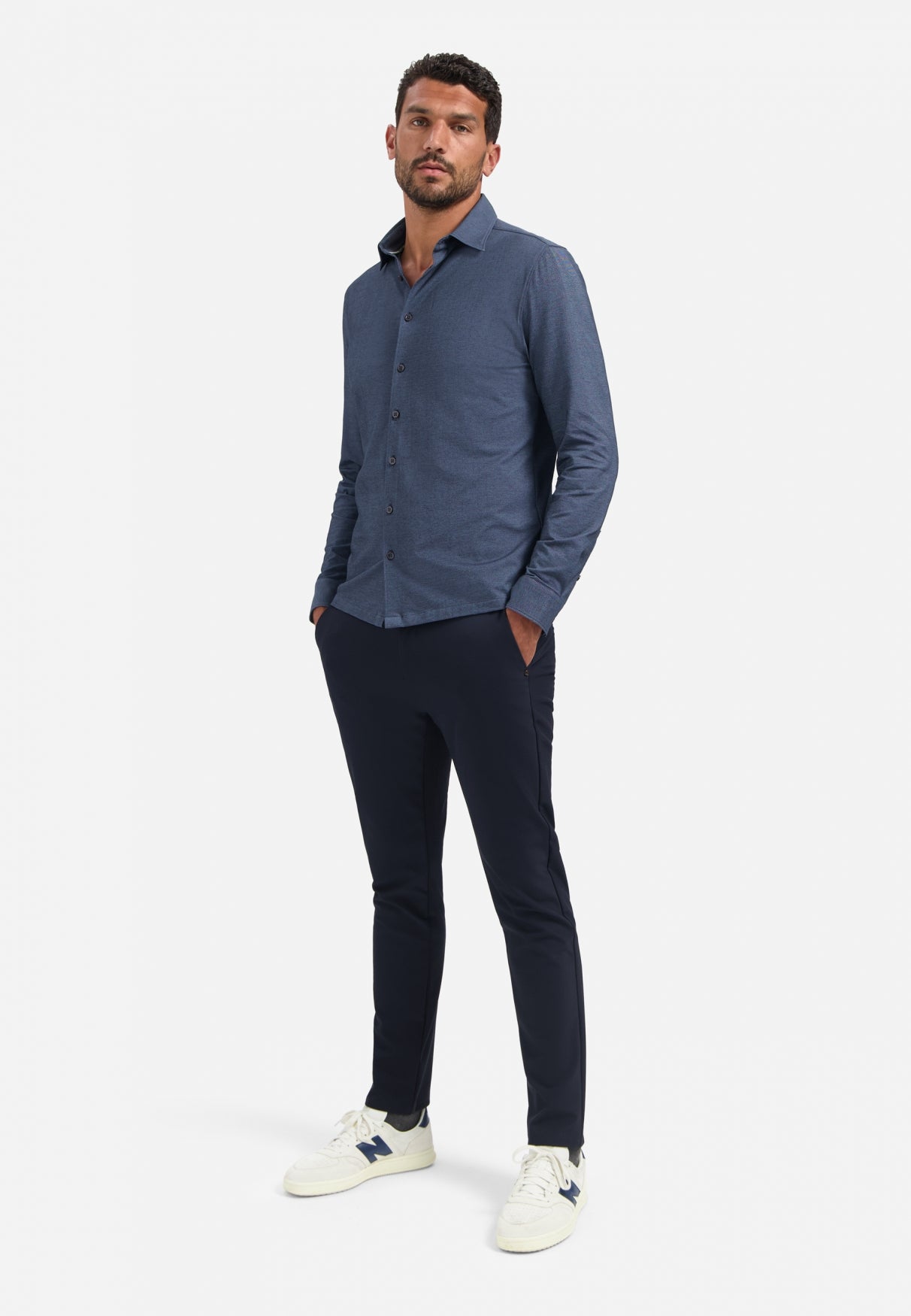 Chemise en jersey chiné | Washed Blue
