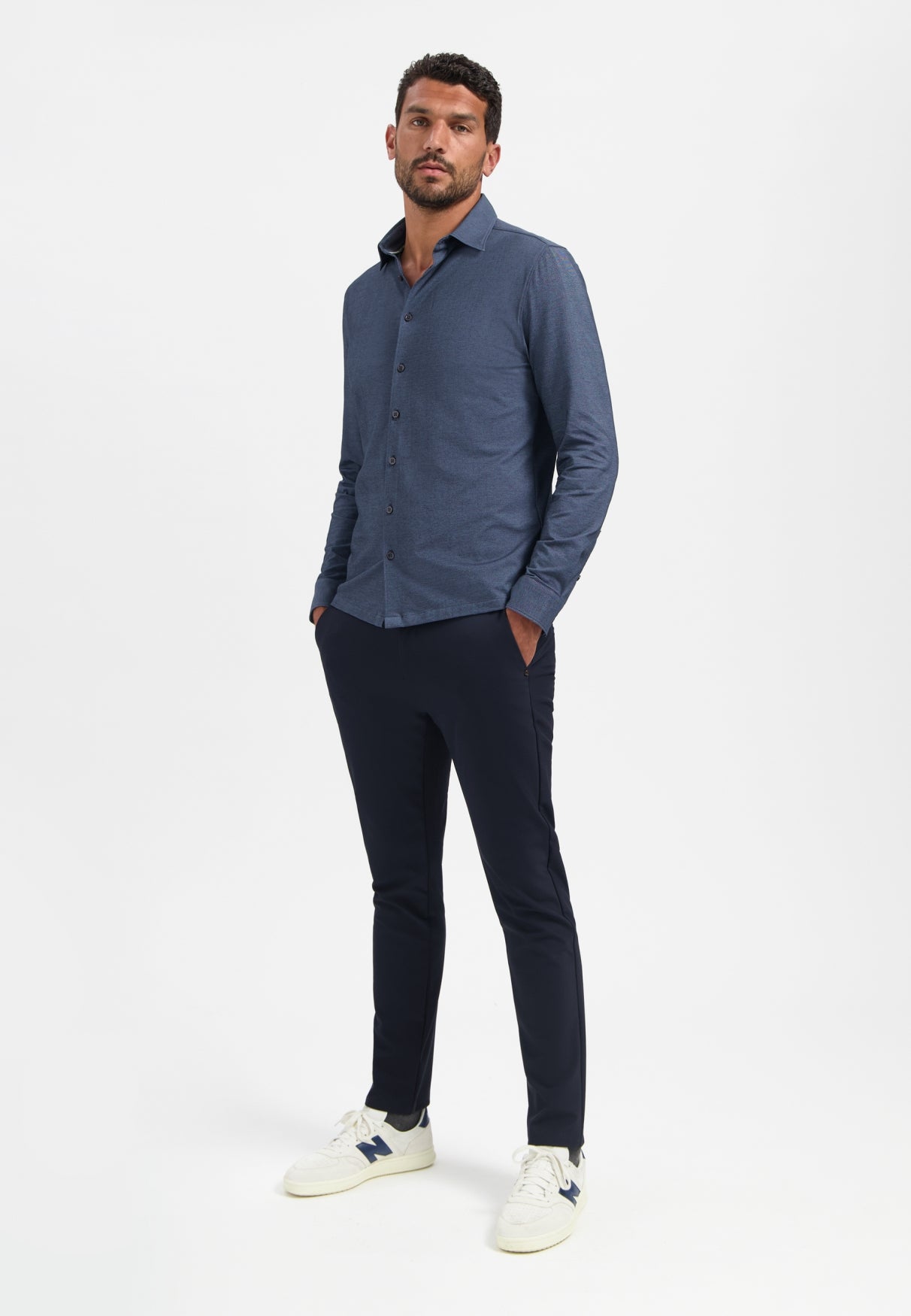 Chemise en jersey chiné | Washed Blue