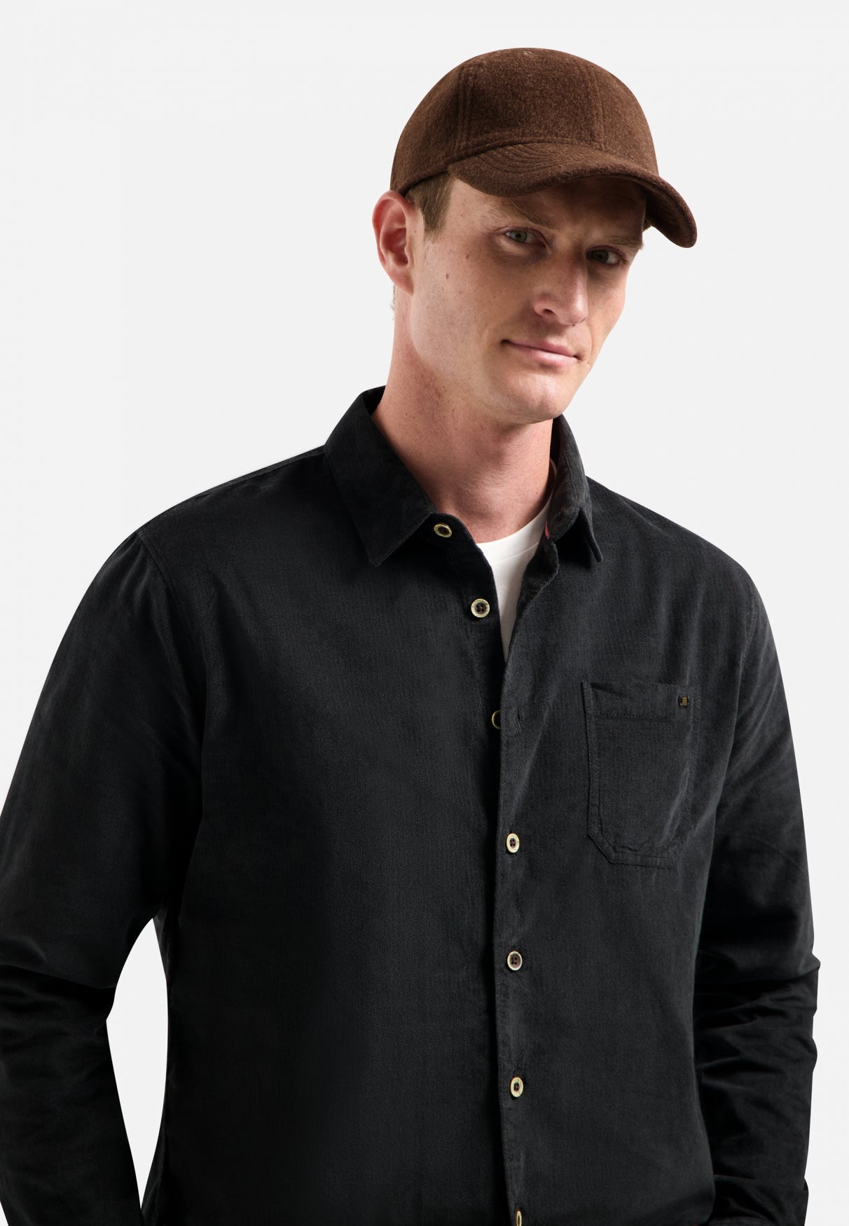 Chemise en velours côtelé | Black