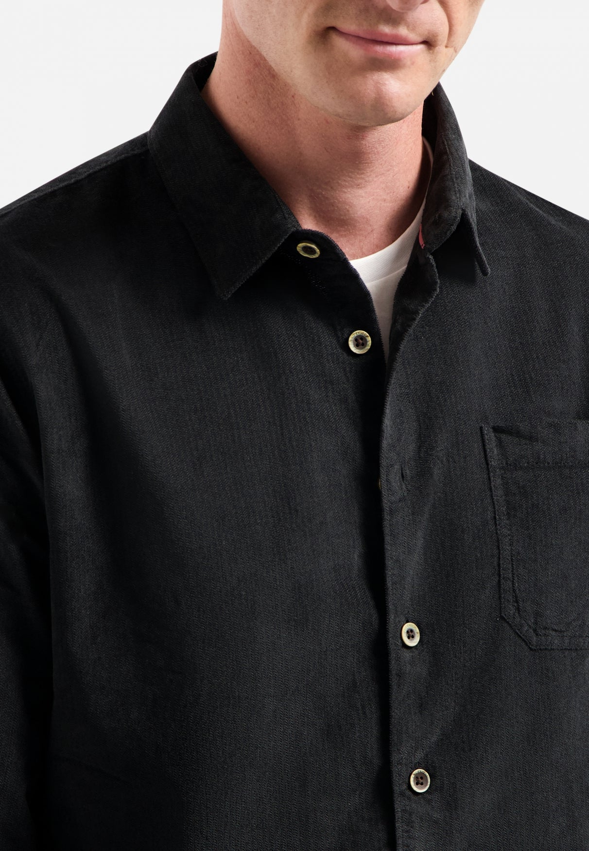 Chemise en velours côtelé | Black