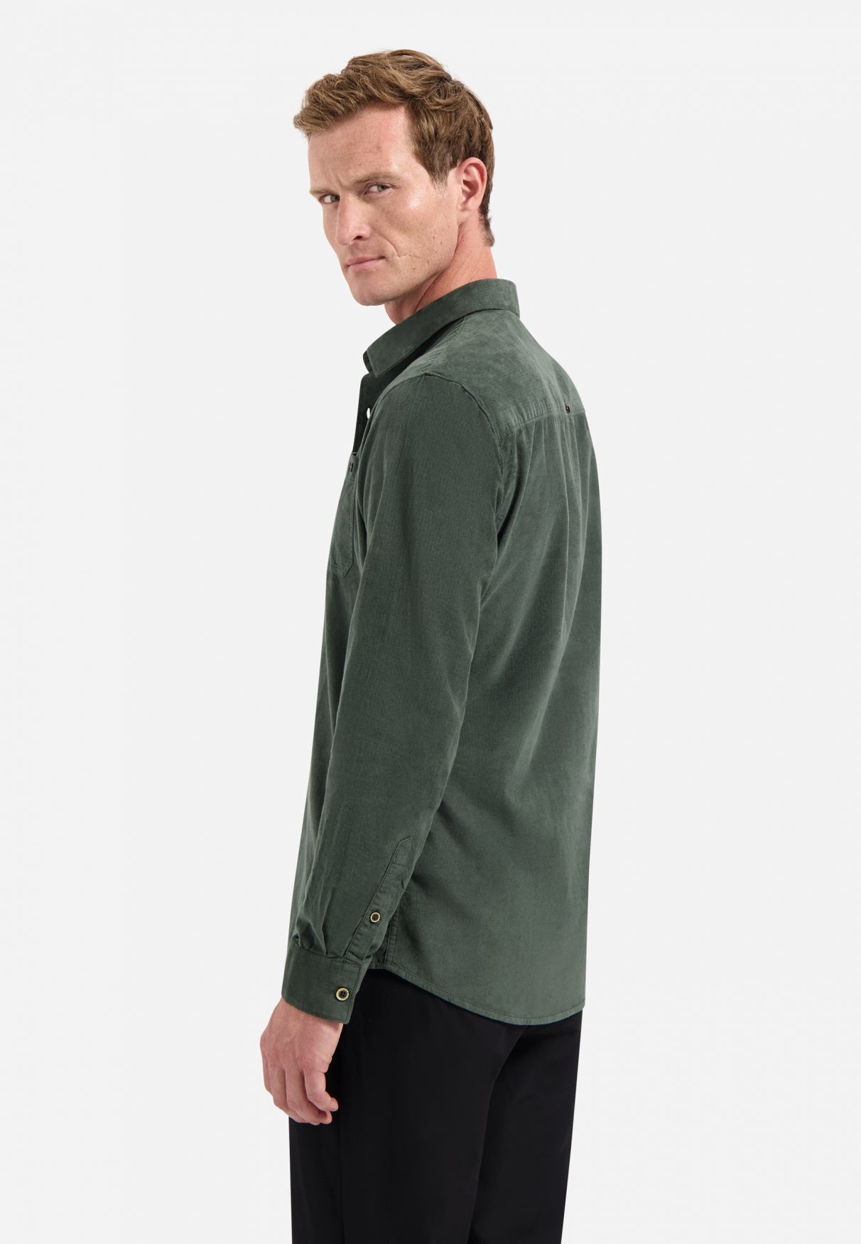 Chemise en velours côtelé | Dark Green