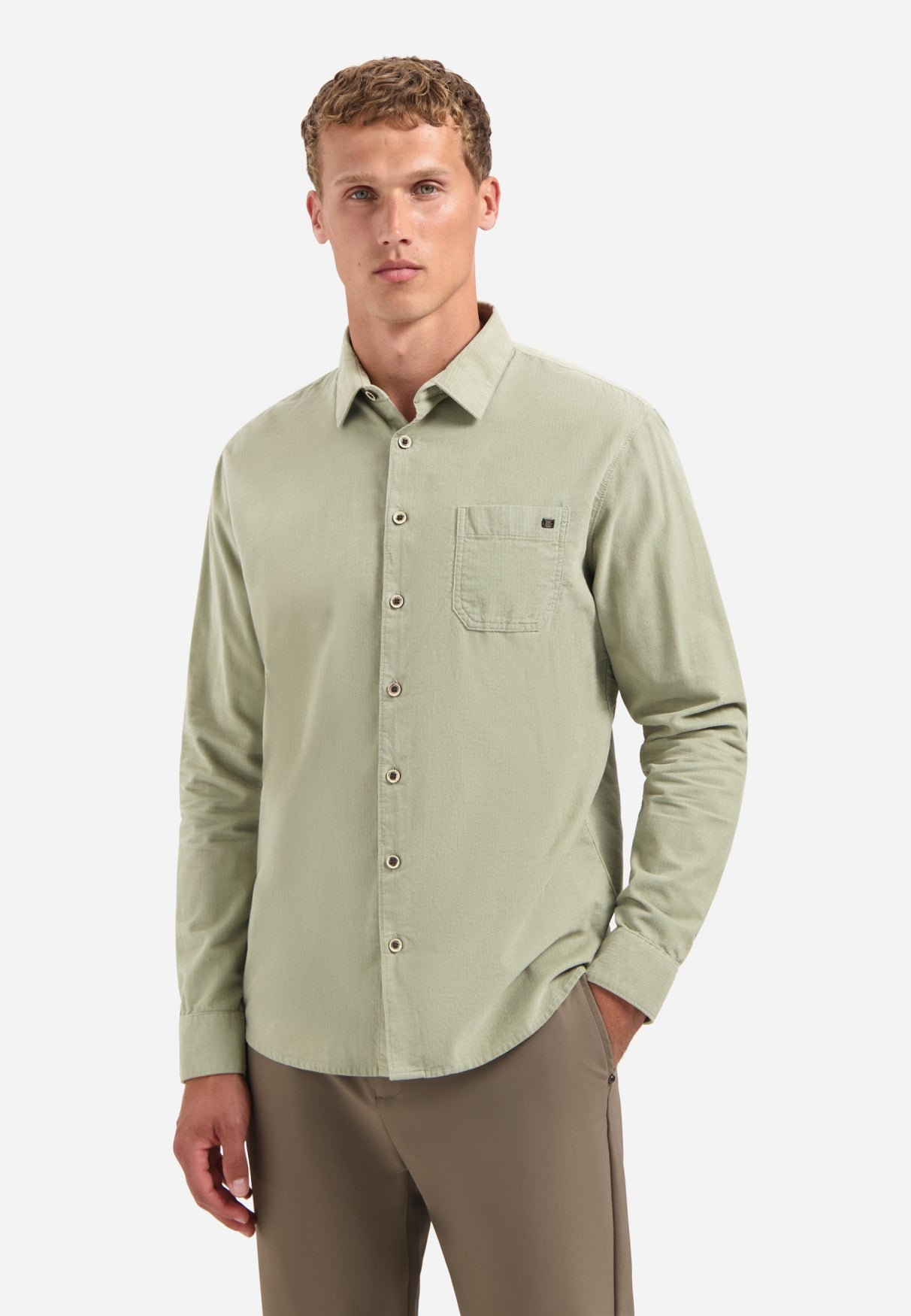 Chemise en velours côtelé | Light Moss