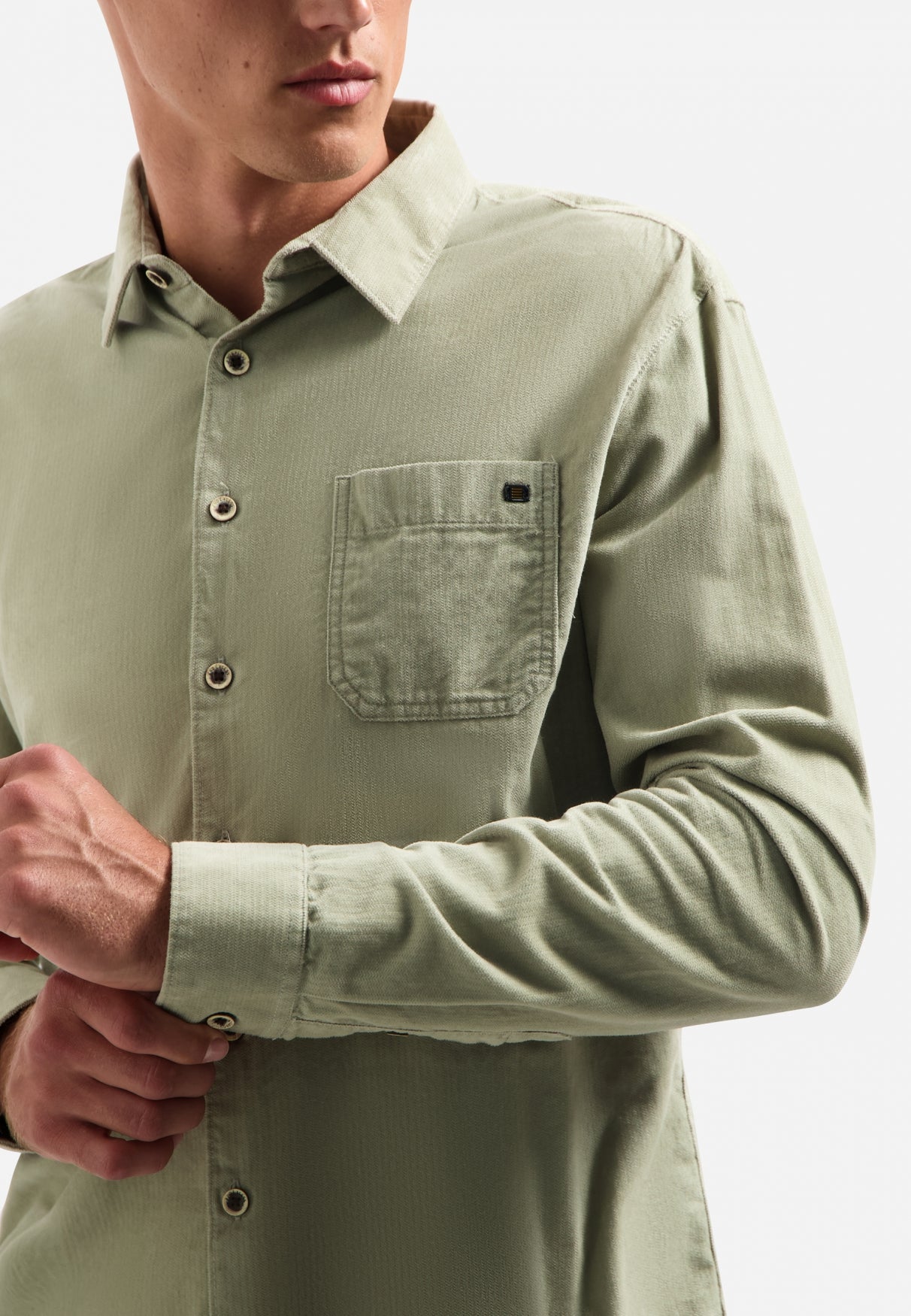 Chemise en velours côtelé | Light Moss