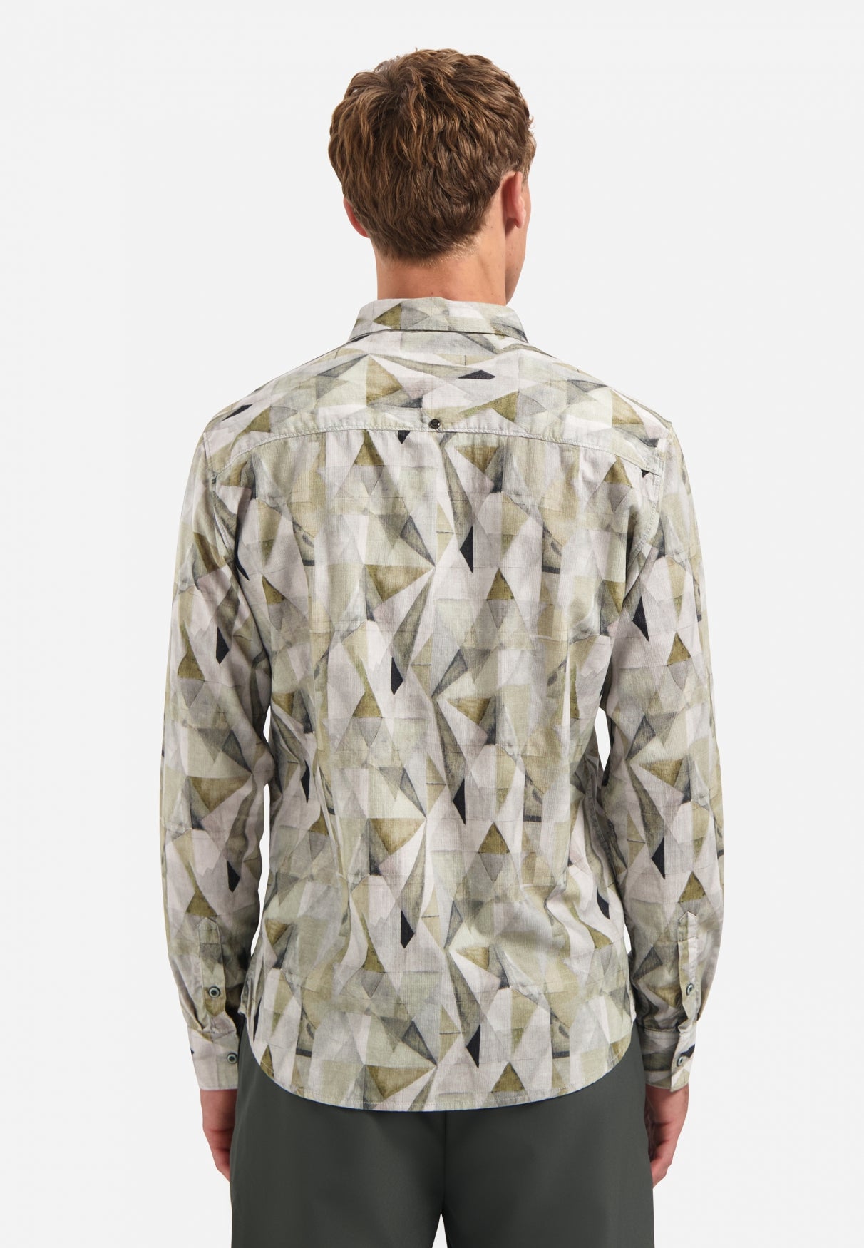 Chemise stretch imprimée | Light Moss