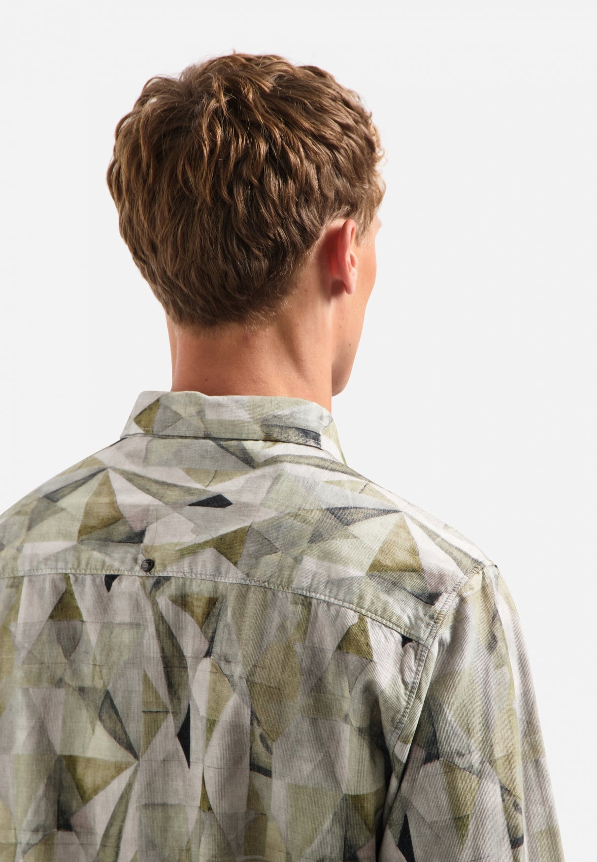 Chemise stretch imprimée | Light Moss