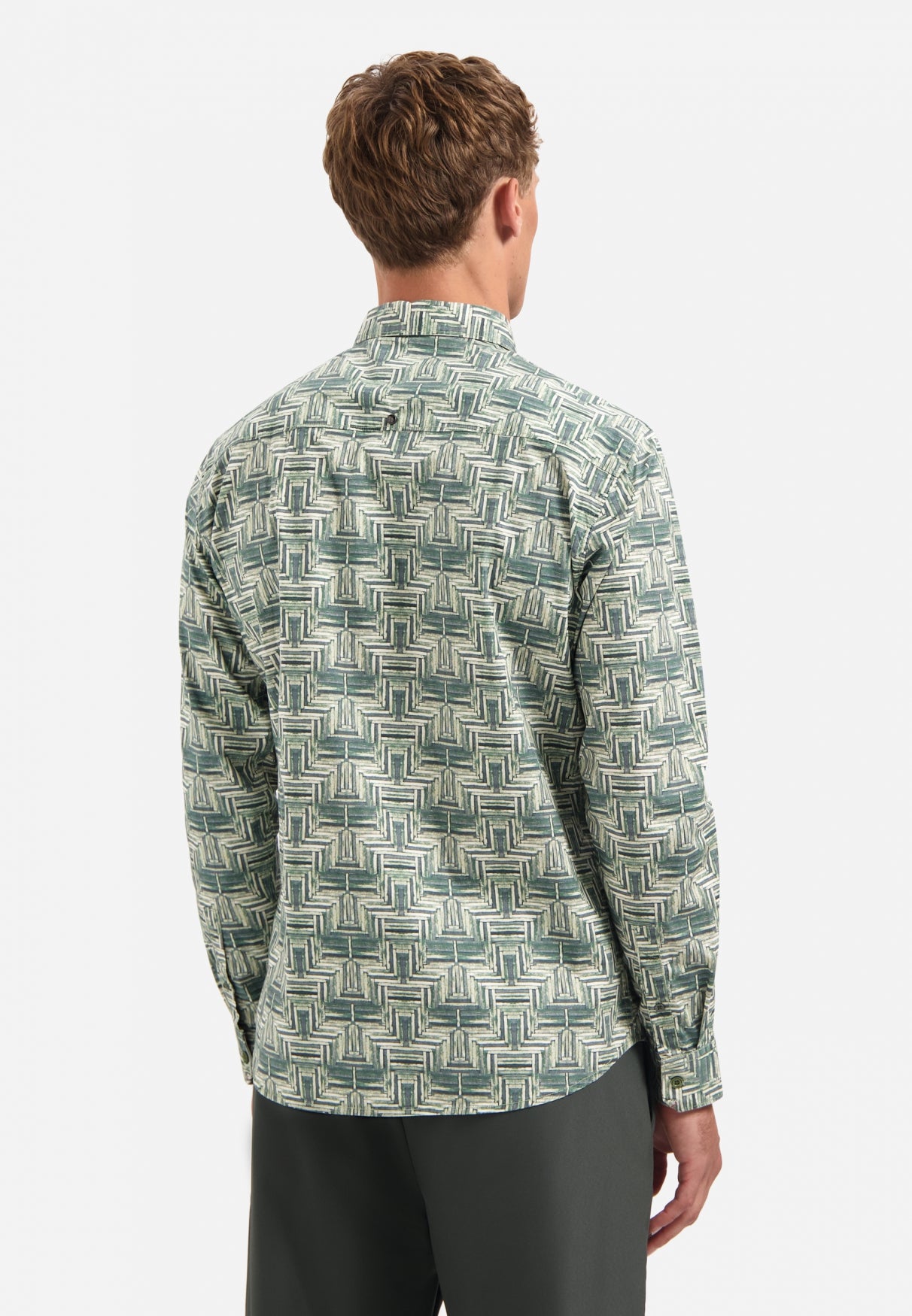 Chemise stretch imprimée | Dark Green