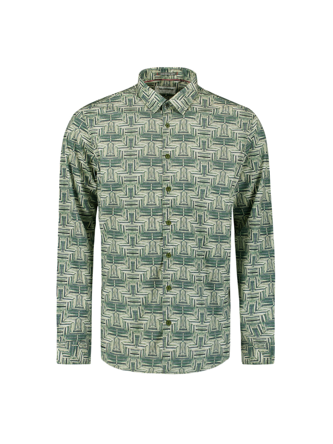 Chemise stretch imprimée | Dark Green