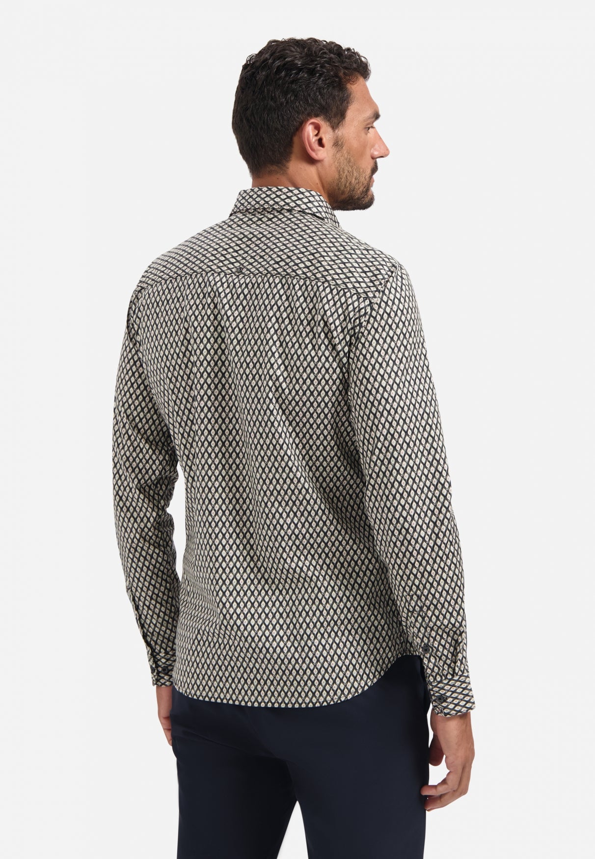 Chemise stretch imprimée | Black