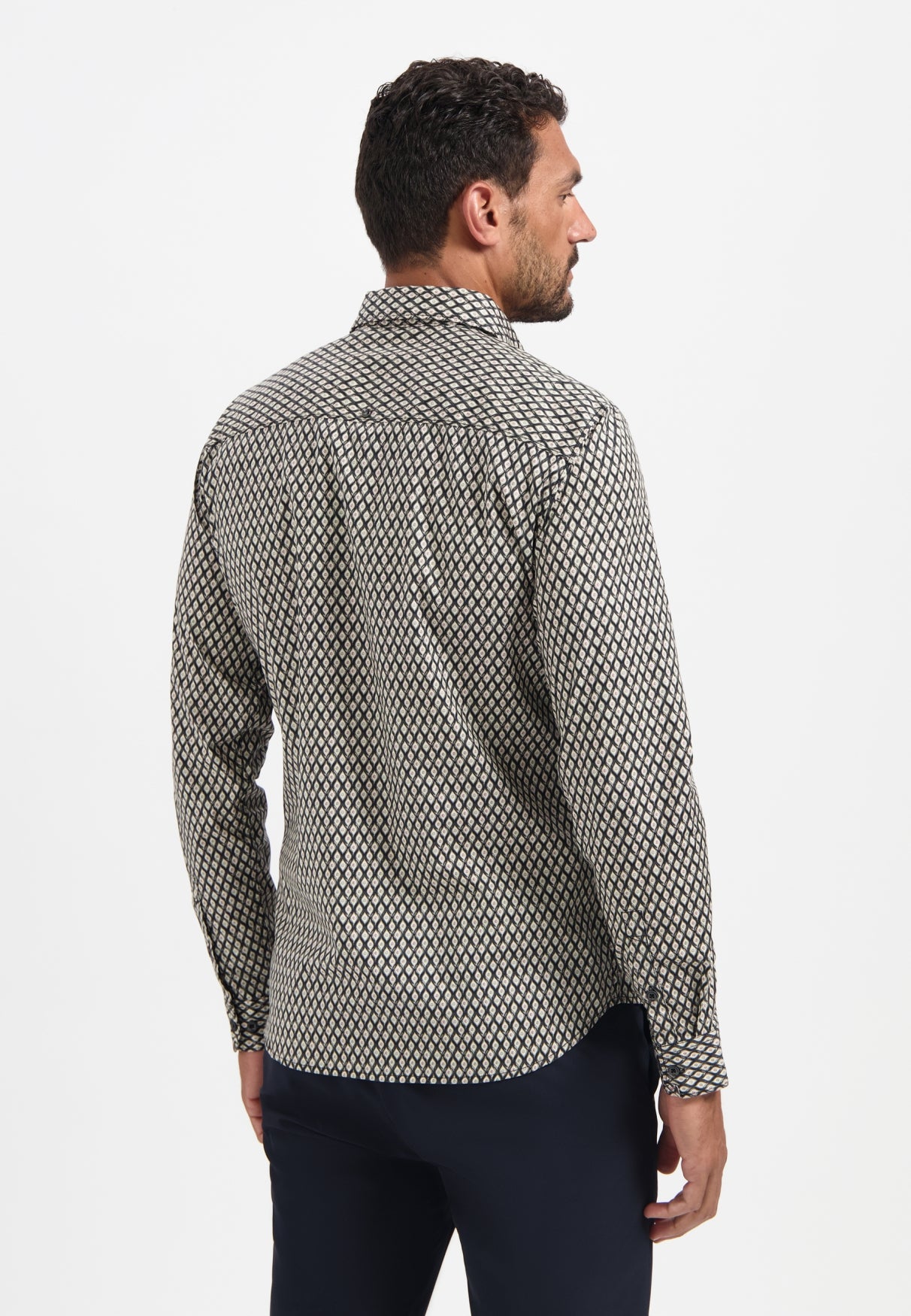 Chemise stretch imprimée | Black