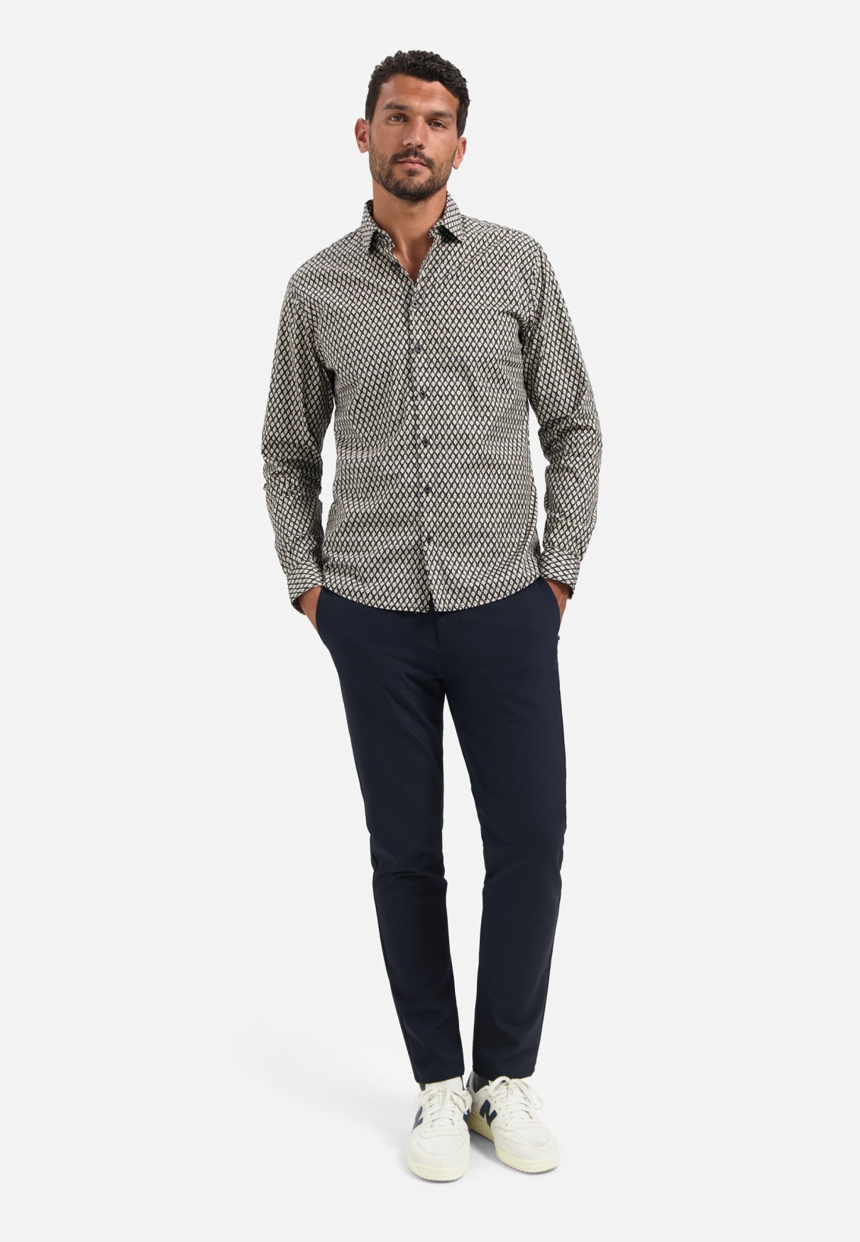 Chemise stretch imprimée | Black
