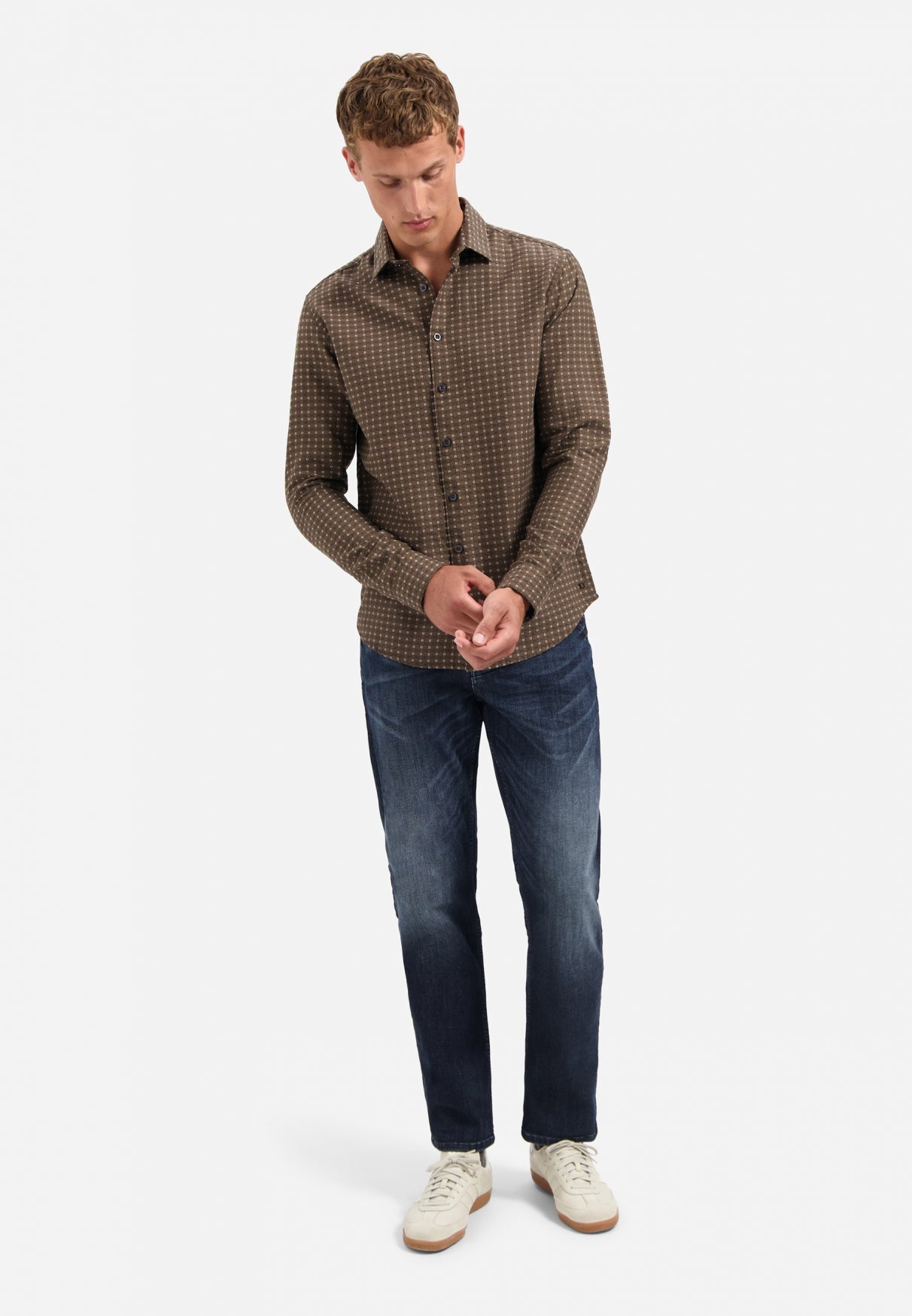 Woven jaquard shirt | Taupe
