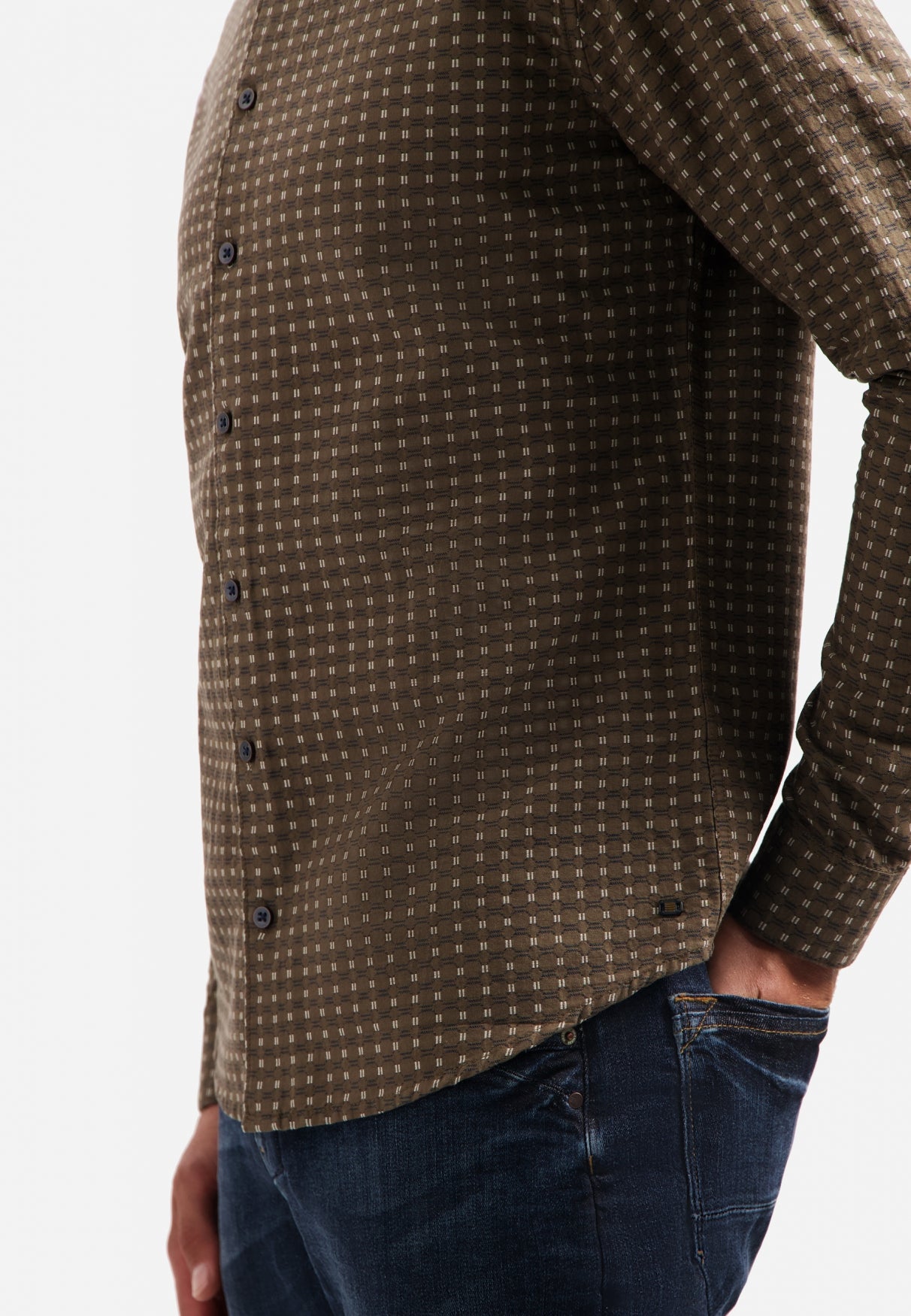 Woven jaquard shirt | Taupe