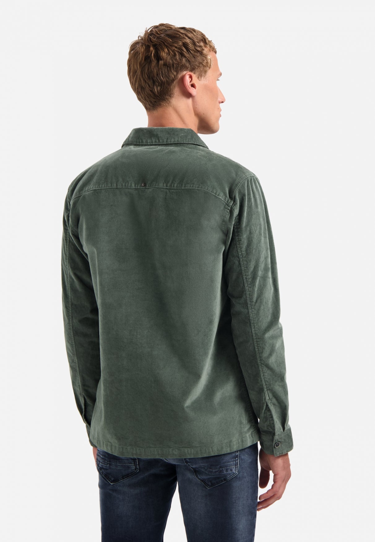 Surchemise en velours boutonnée | Dark Green