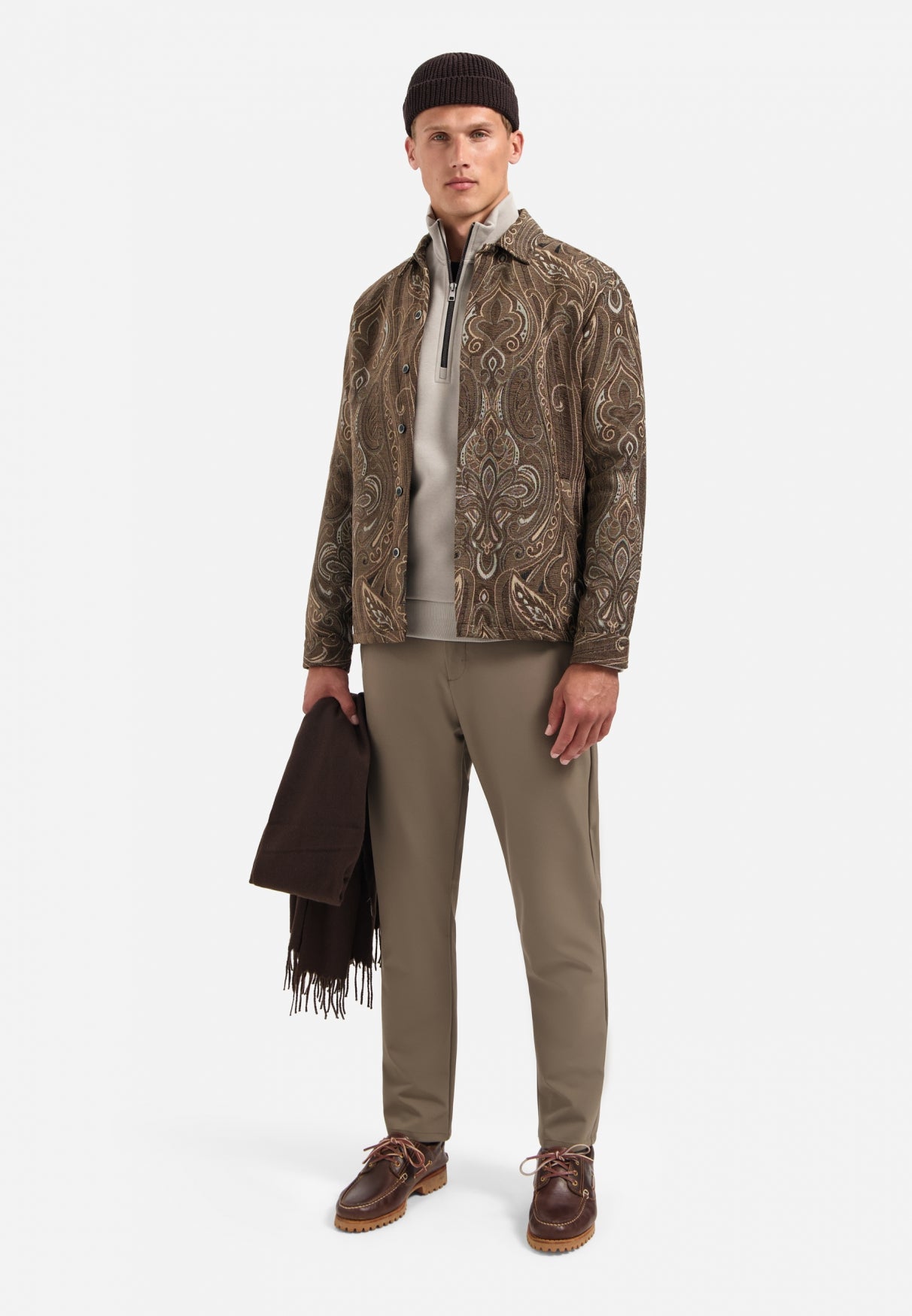 Surchemise jacquard à motifs | Brown