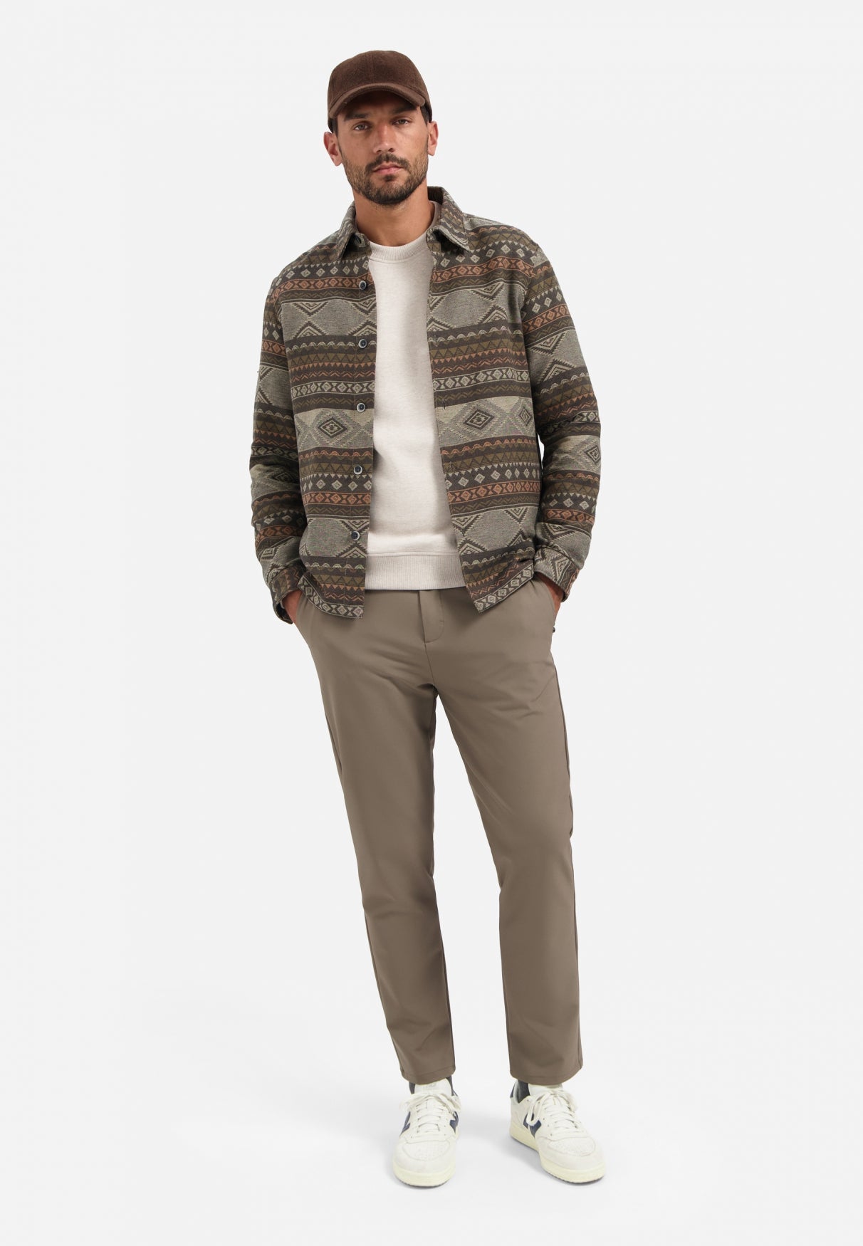 Surchemise jacquard à motifs | Taupe