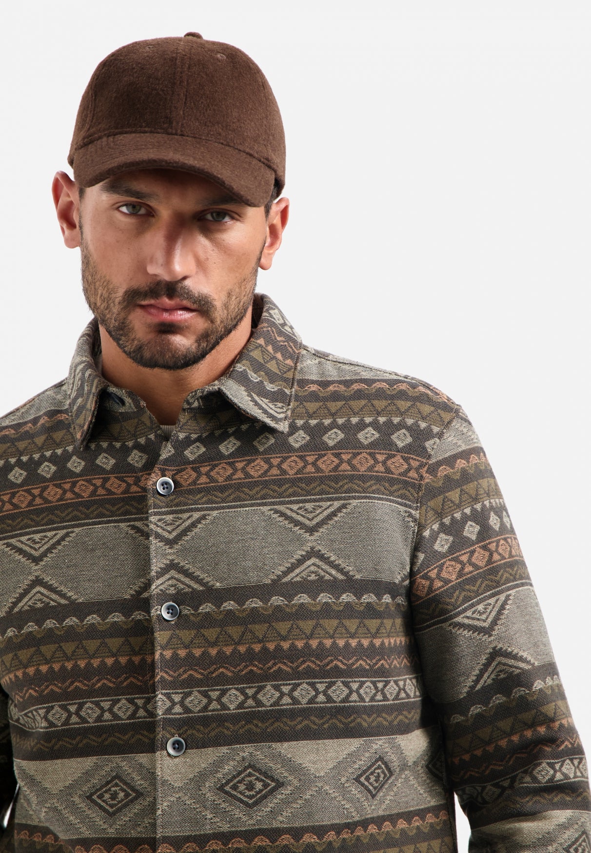 Surchemise jacquard à motifs | Taupe