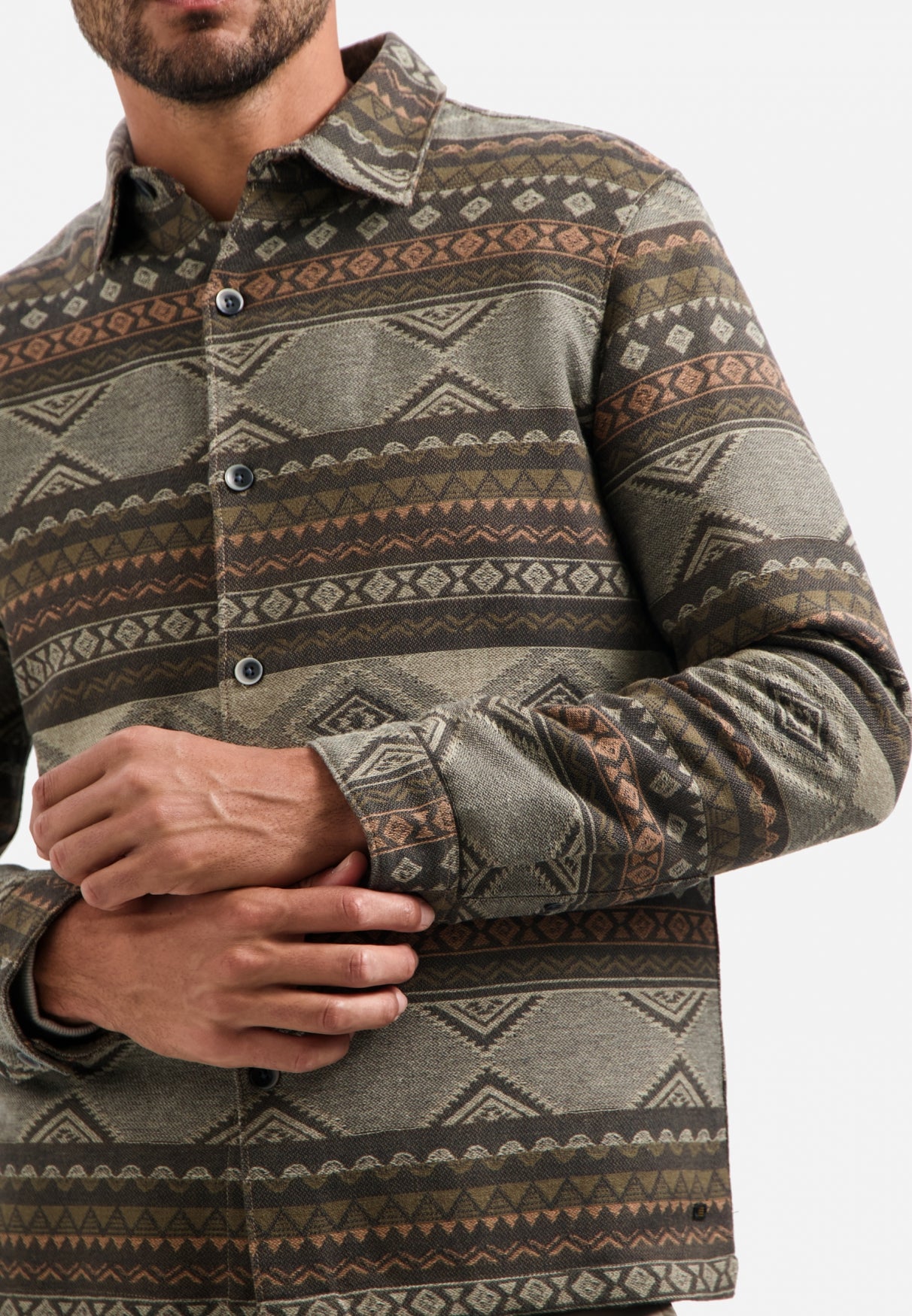 Surchemise jacquard à motifs | Taupe