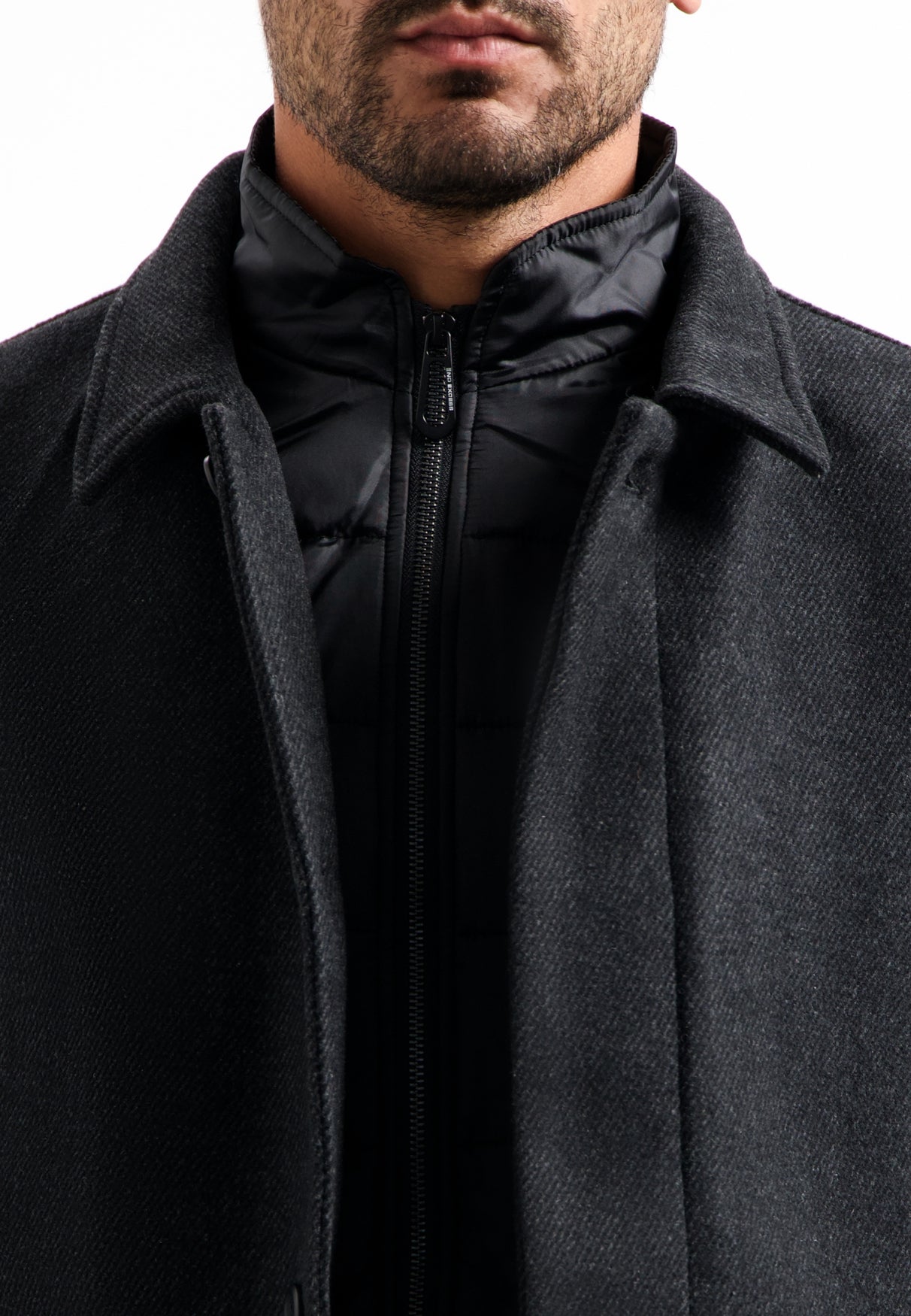 Manteau en laine à double fermeture | Antra Melange