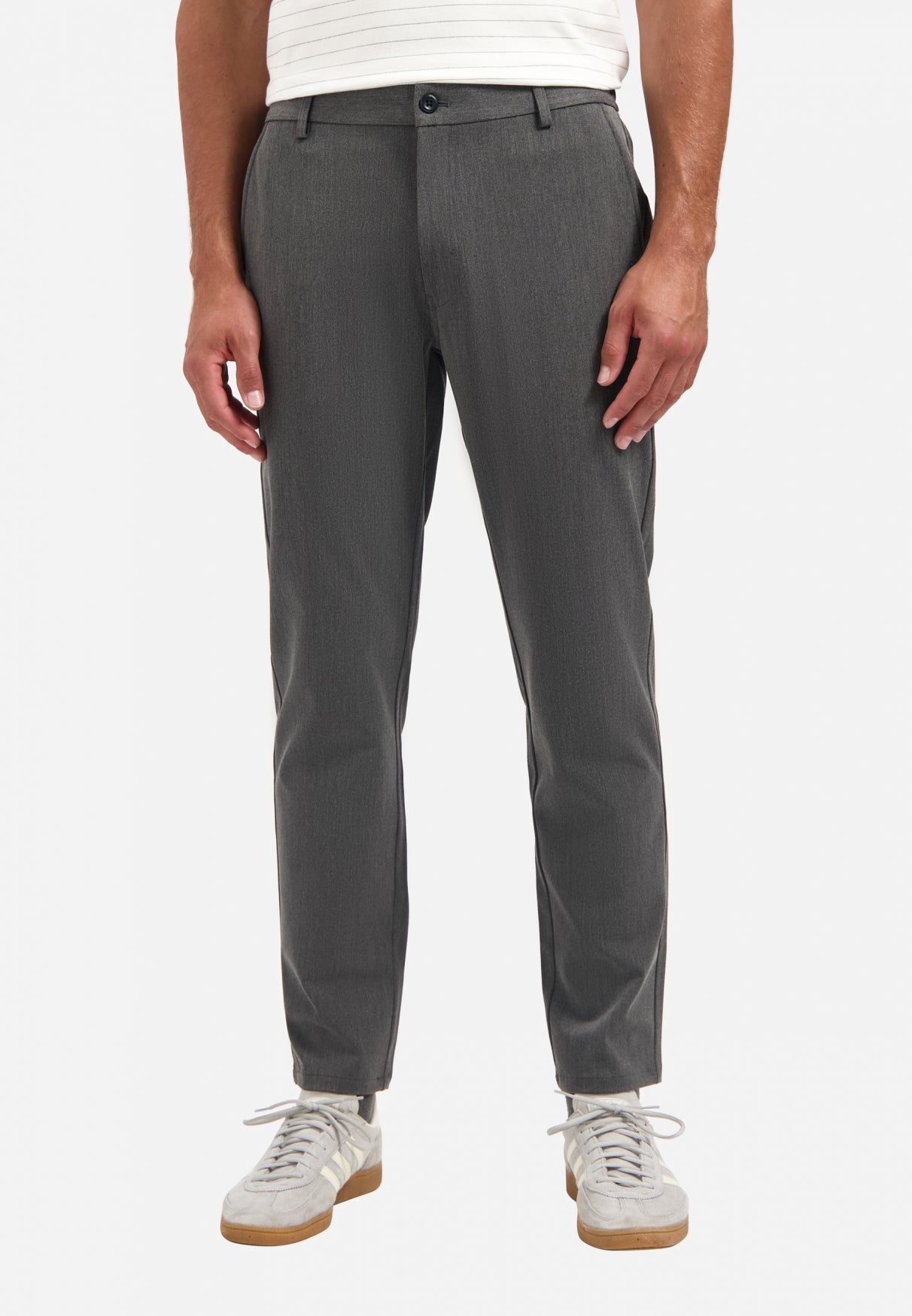 Pantalon chino stretch chiné | Grey Melange