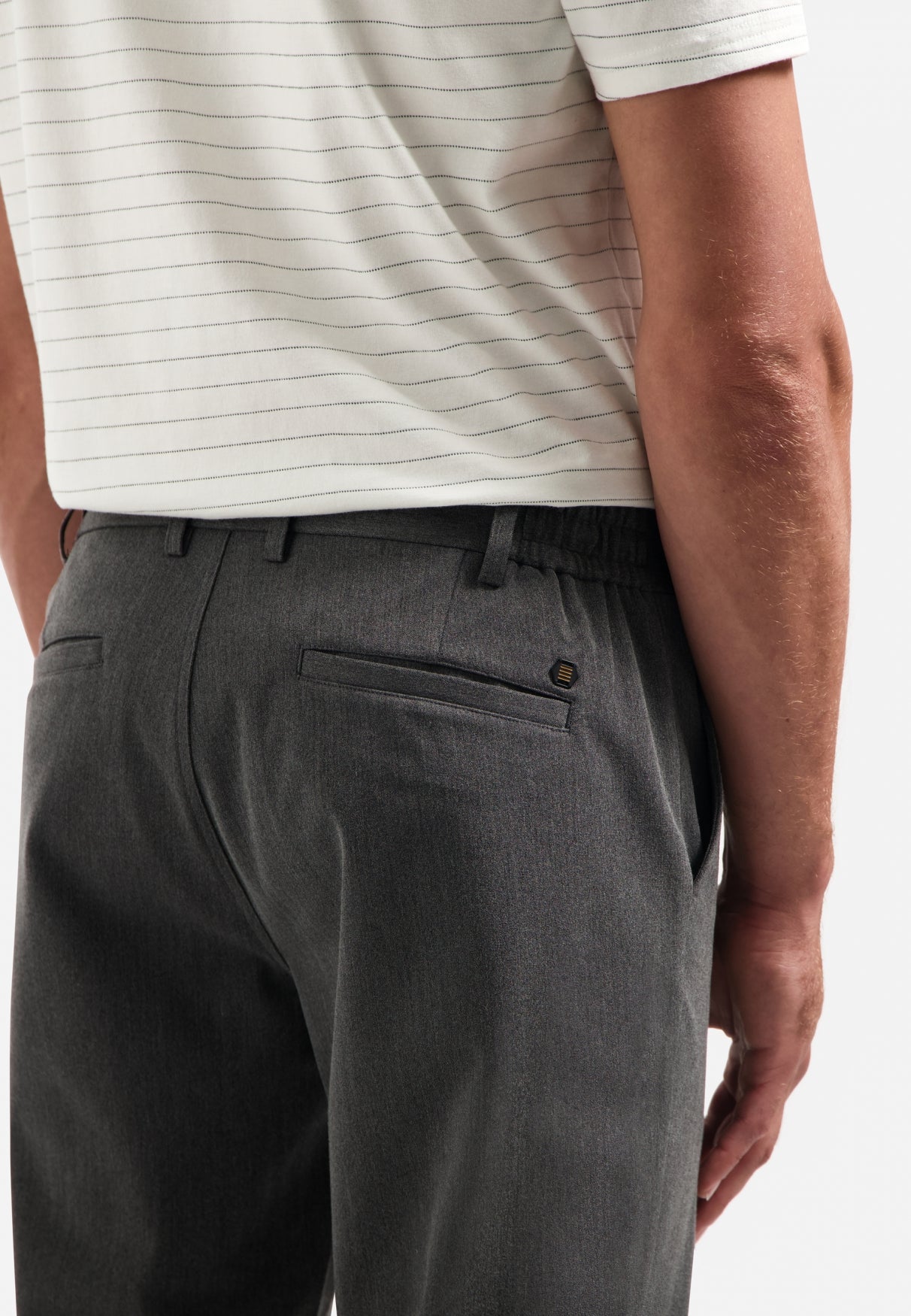 Pantalon chino stretch chiné | Grey Melange
