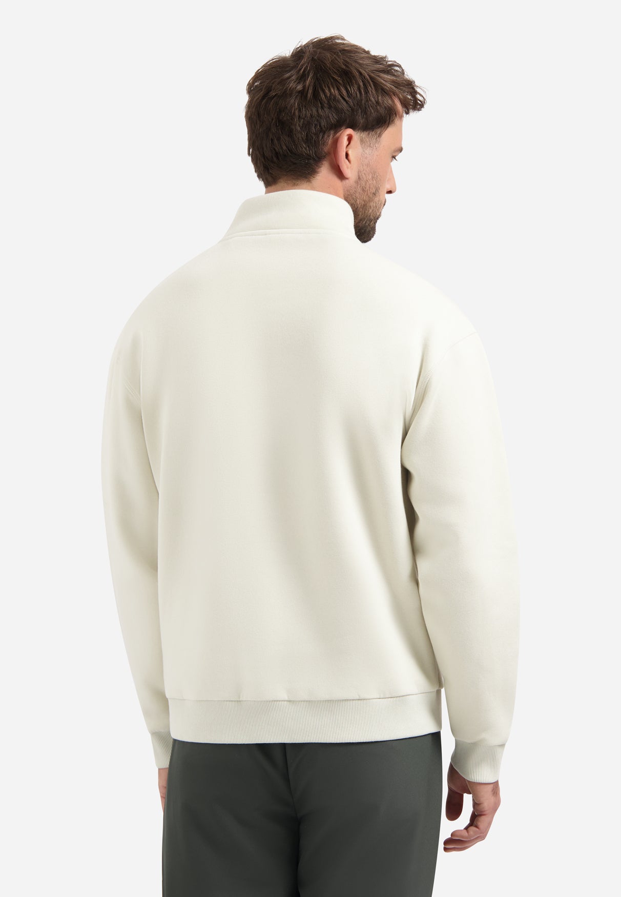 Sweater met halve rits | Chalk