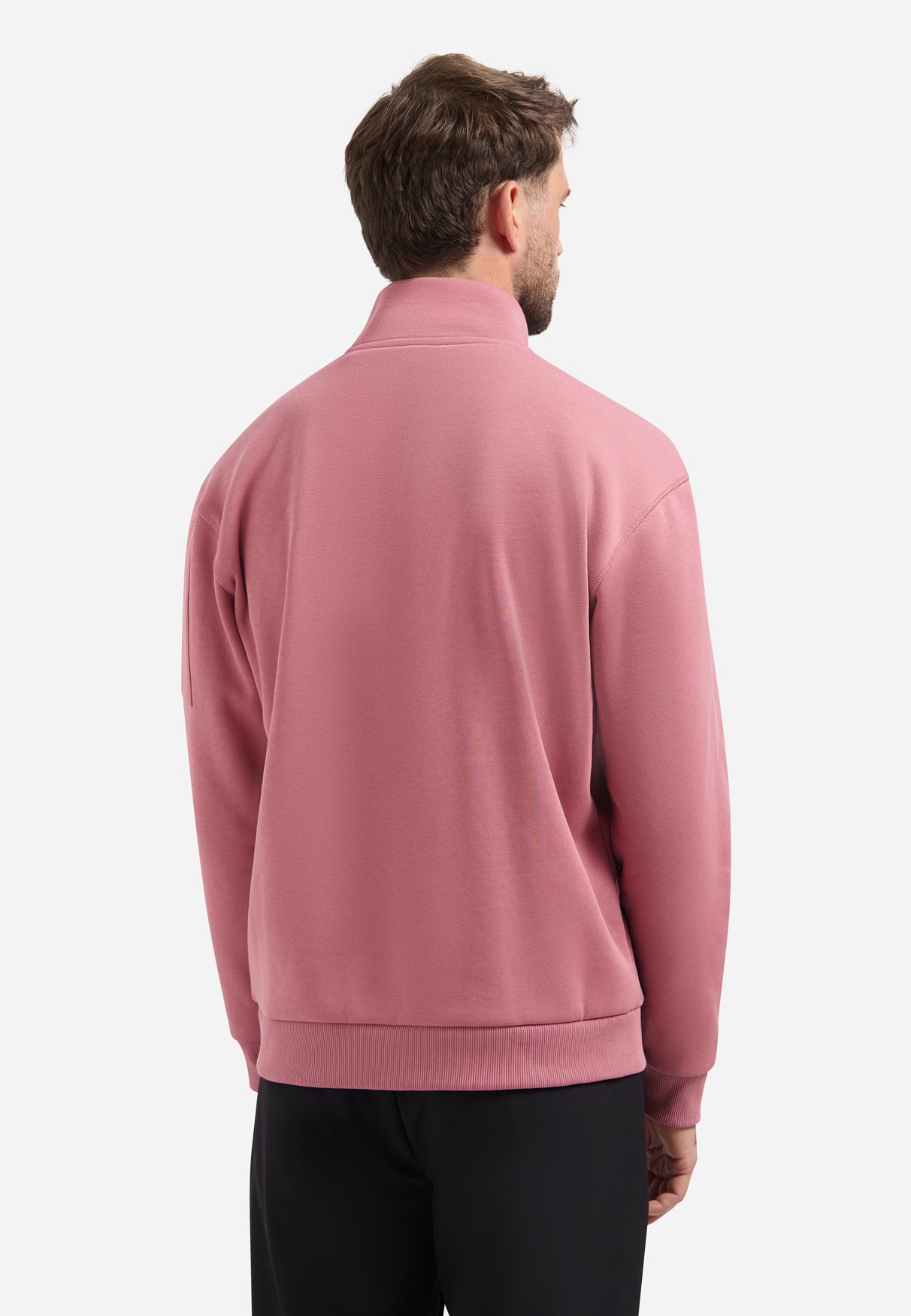 Sweater met halve rits | Old Pink