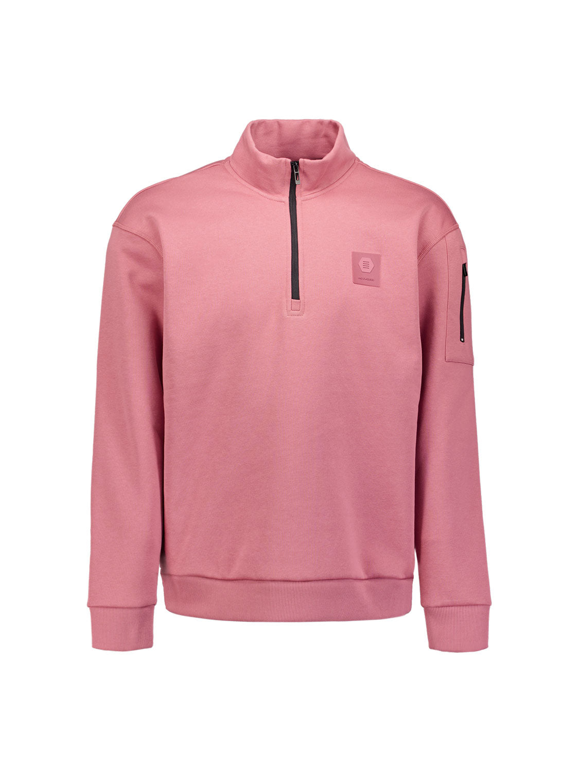 Sweater met halve rits | Old Pink