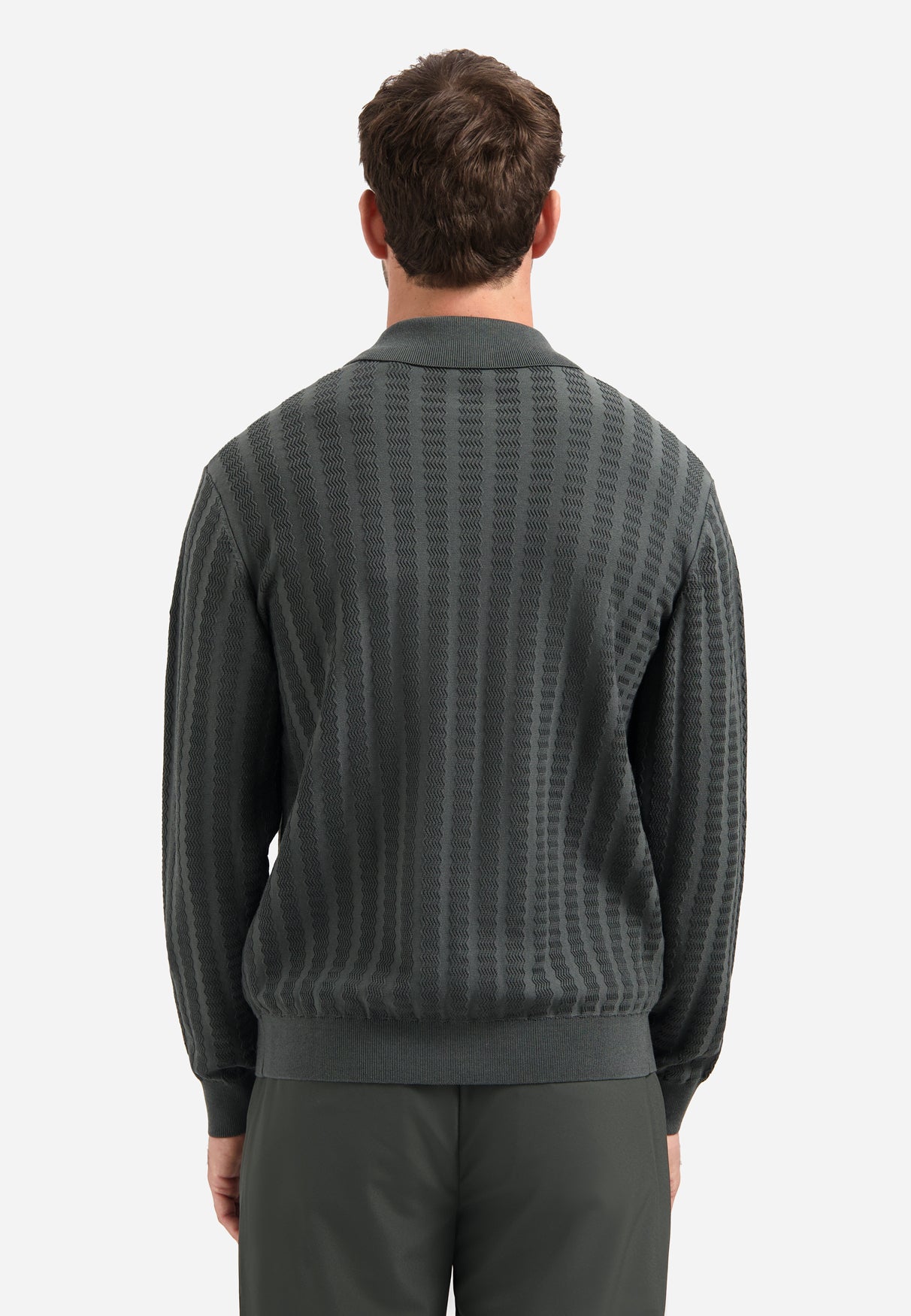 Vest met knoopsluiting en polokraag | Dark Steel