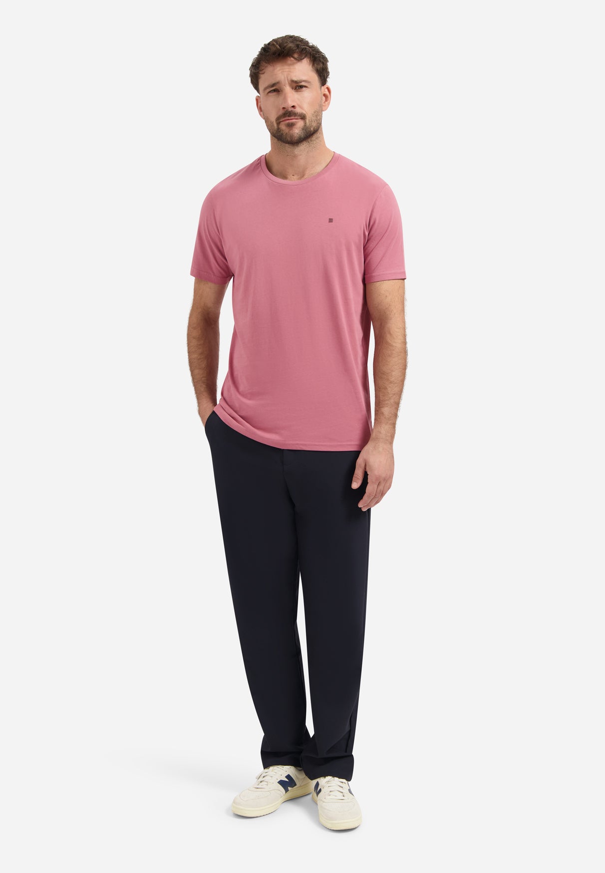 T-shirt met ronde hals | Old Pink