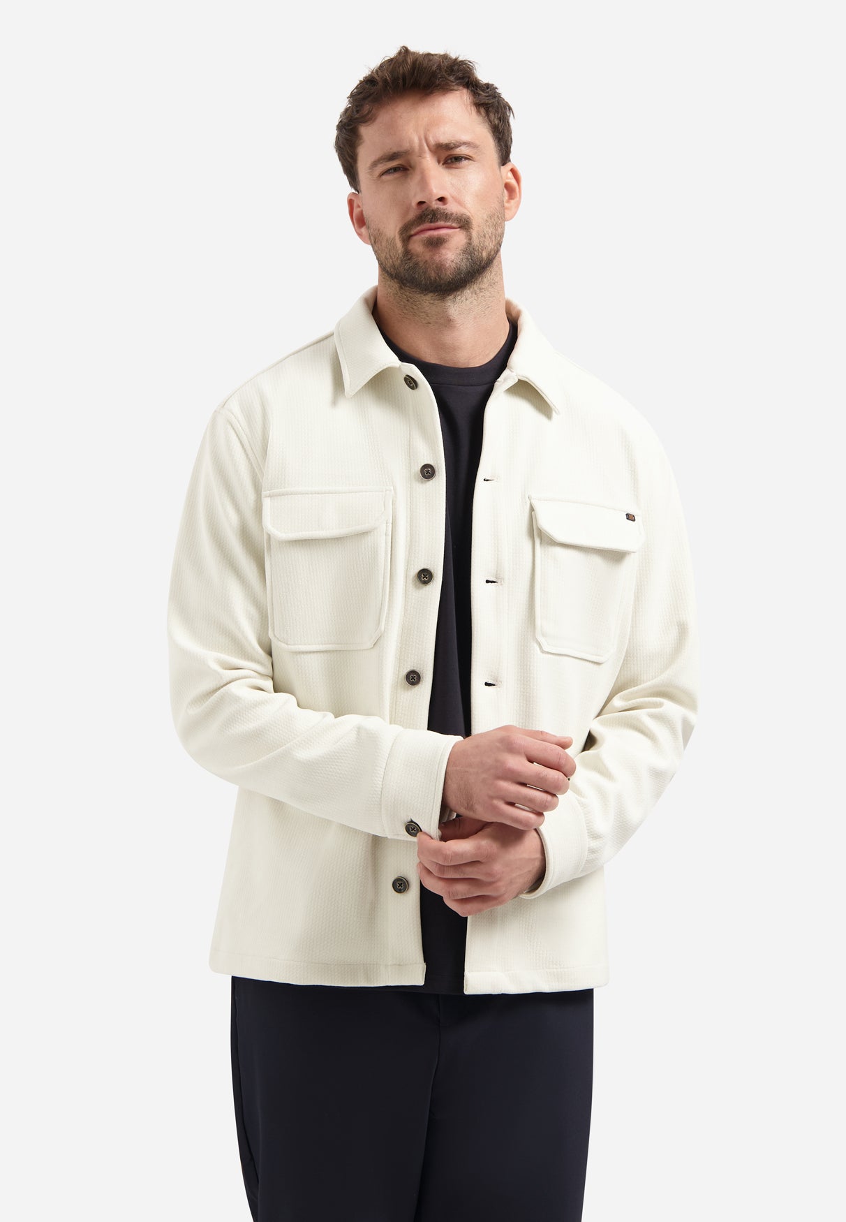 Overshirt Sweat Structuur | Chalk