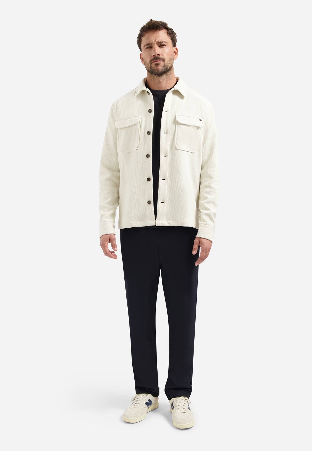 Overshirt Sweat Structuur | Chalk