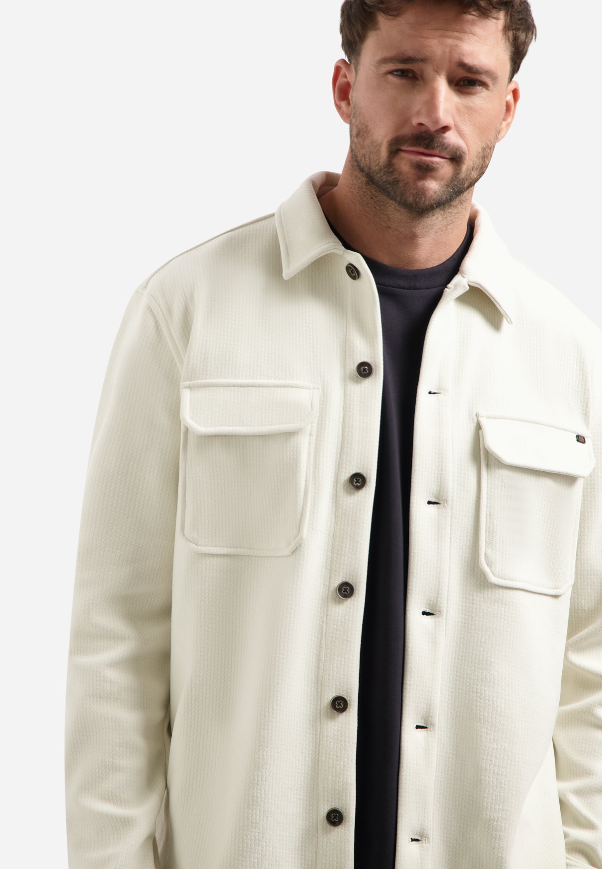 Overshirt Sweat Structuur | Chalk