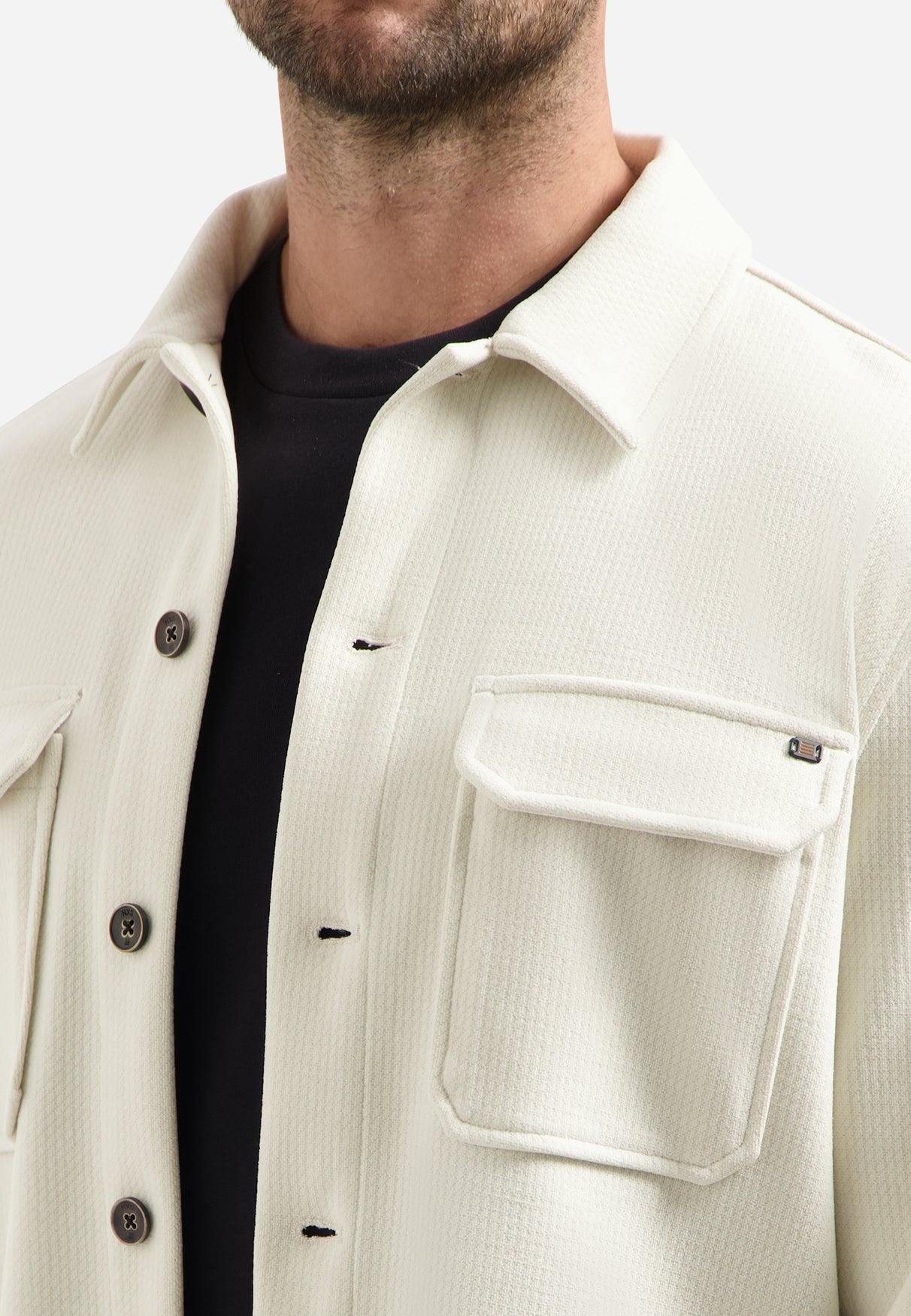 Overshirt Sweat Structuur | Chalk