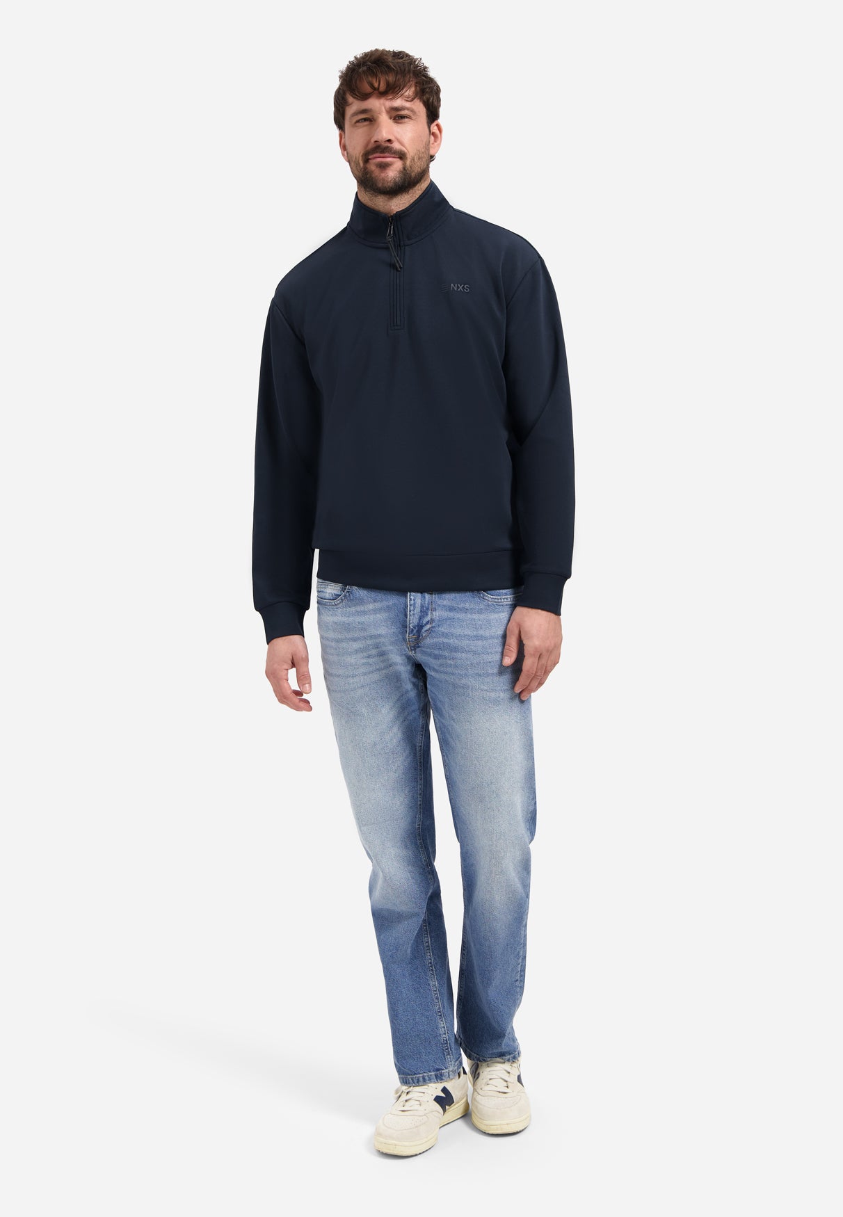 Sweater met halve rits | Night