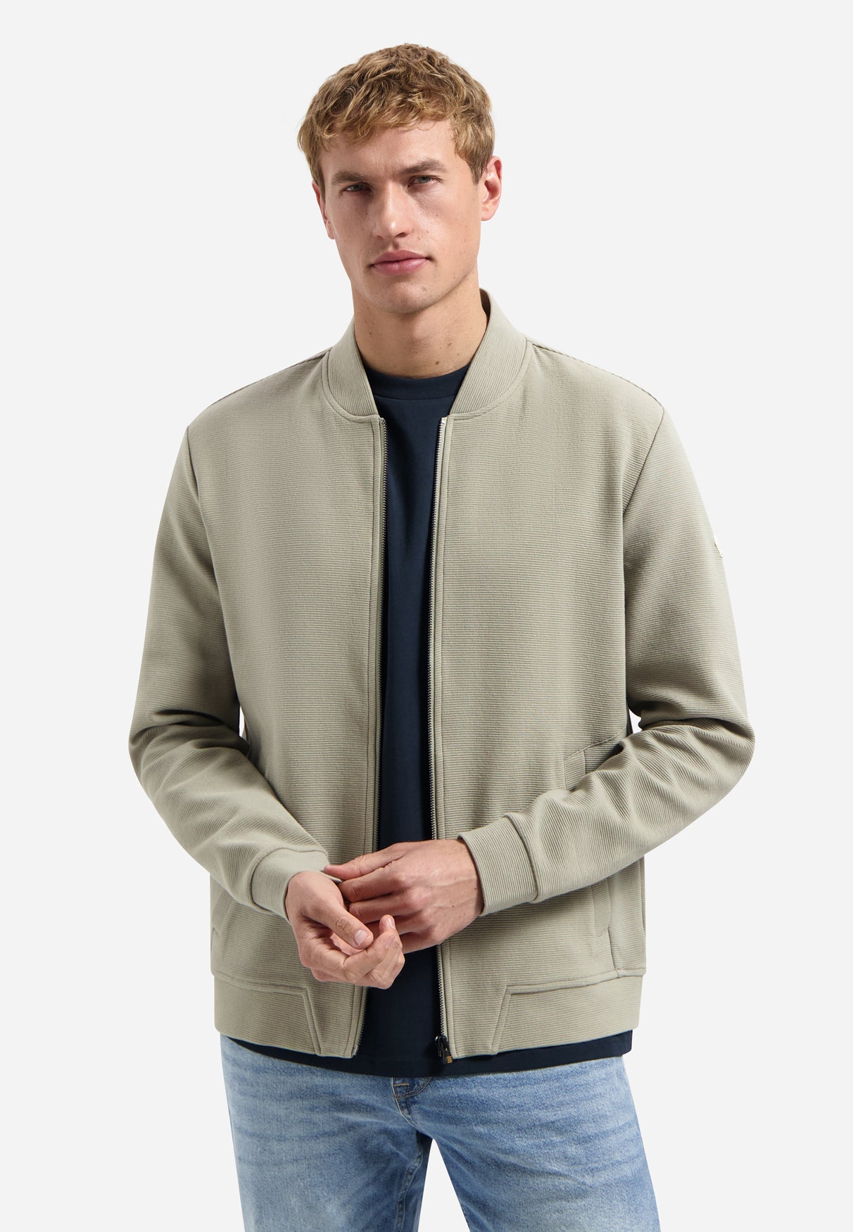 Textured sweatshirt | Taupe