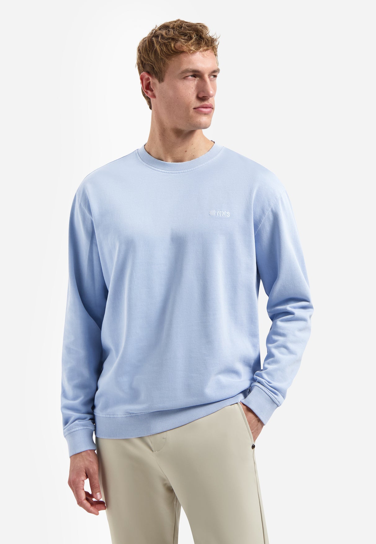 Garment-dyed sweater | Blue