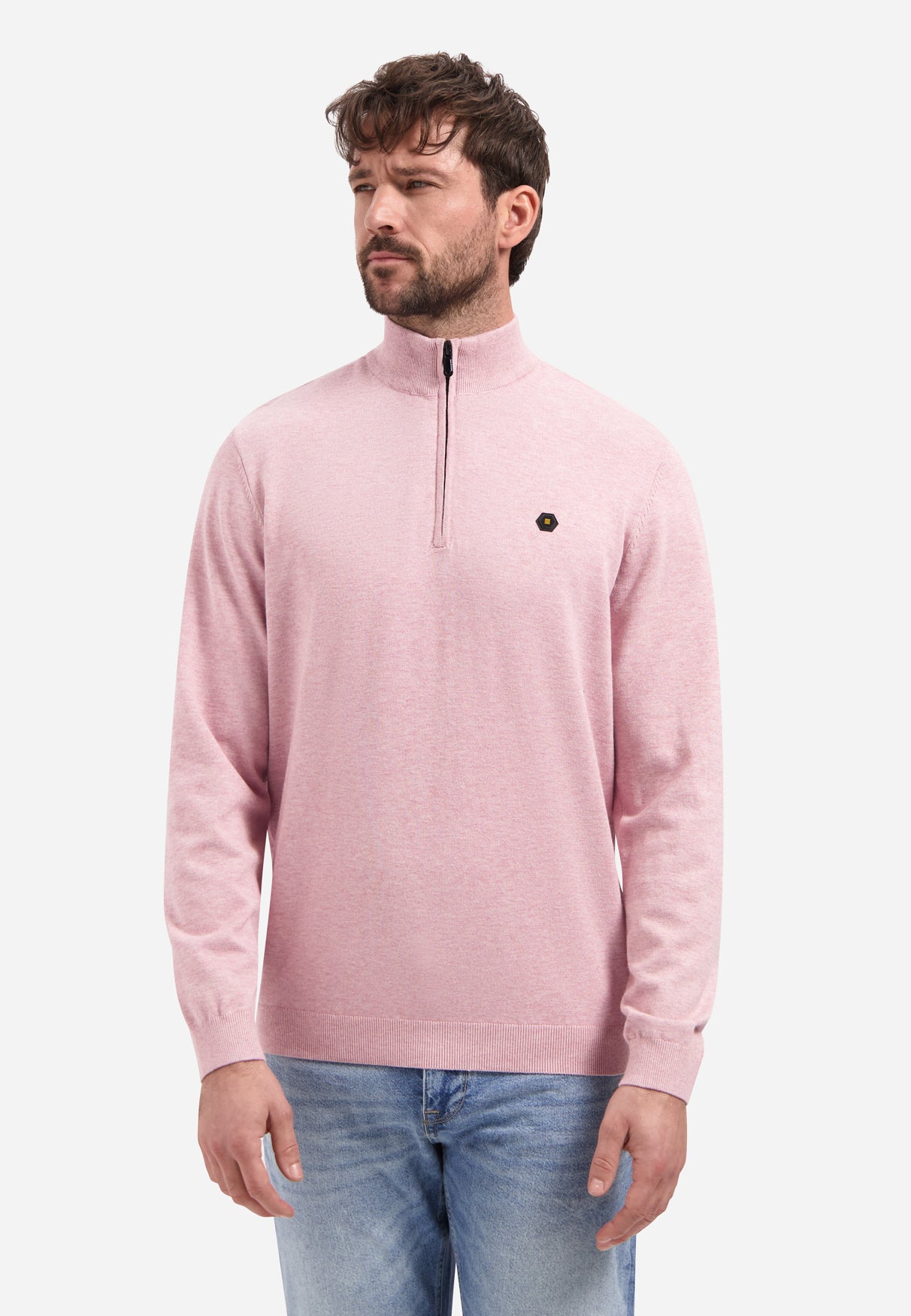Sweater met halve rits | Light Mauve